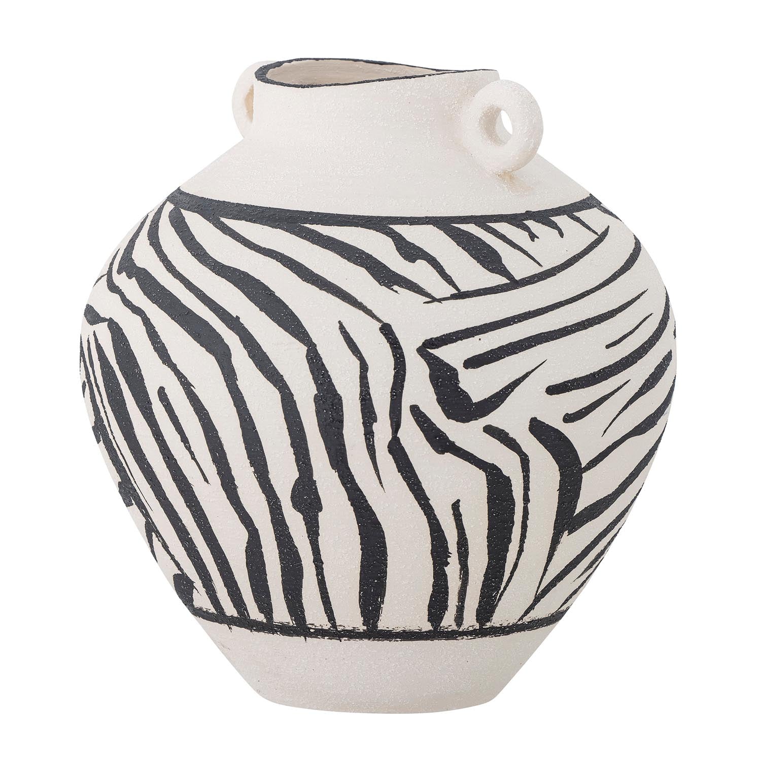 Die Togo Vase von Bloomingville aus schwarzem Steingut überzeugt mit ihrem eleganten Design und ist ein Highlight für jede Einrichtung.
