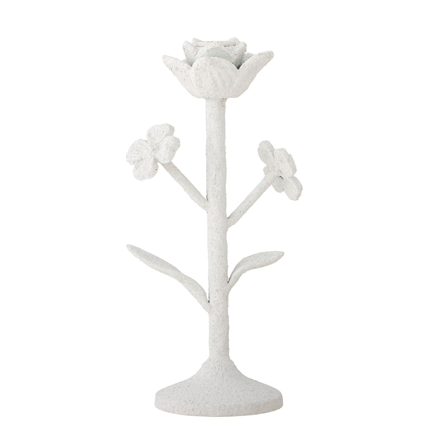 Eleganter Ranin Kerzenhalter aus weissem Eisen, einzigartiges Design, handgefertigter Look, dekoratives Highlight für jeden Raum.