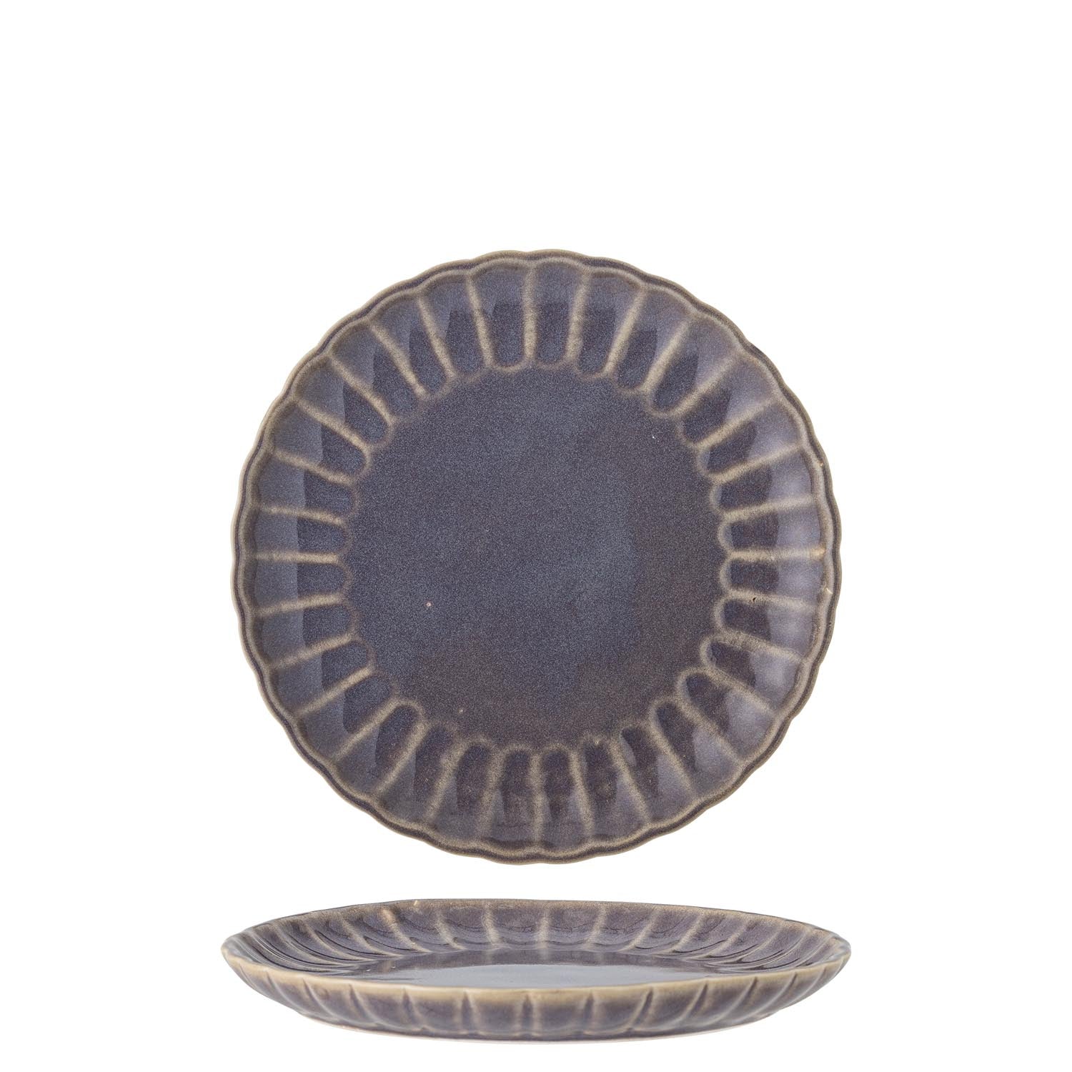 Eleganter violetter Latina Teller aus Steingut von Bloomingville, ideal für stilvolle Tischdekoration und besondere Anlässe.