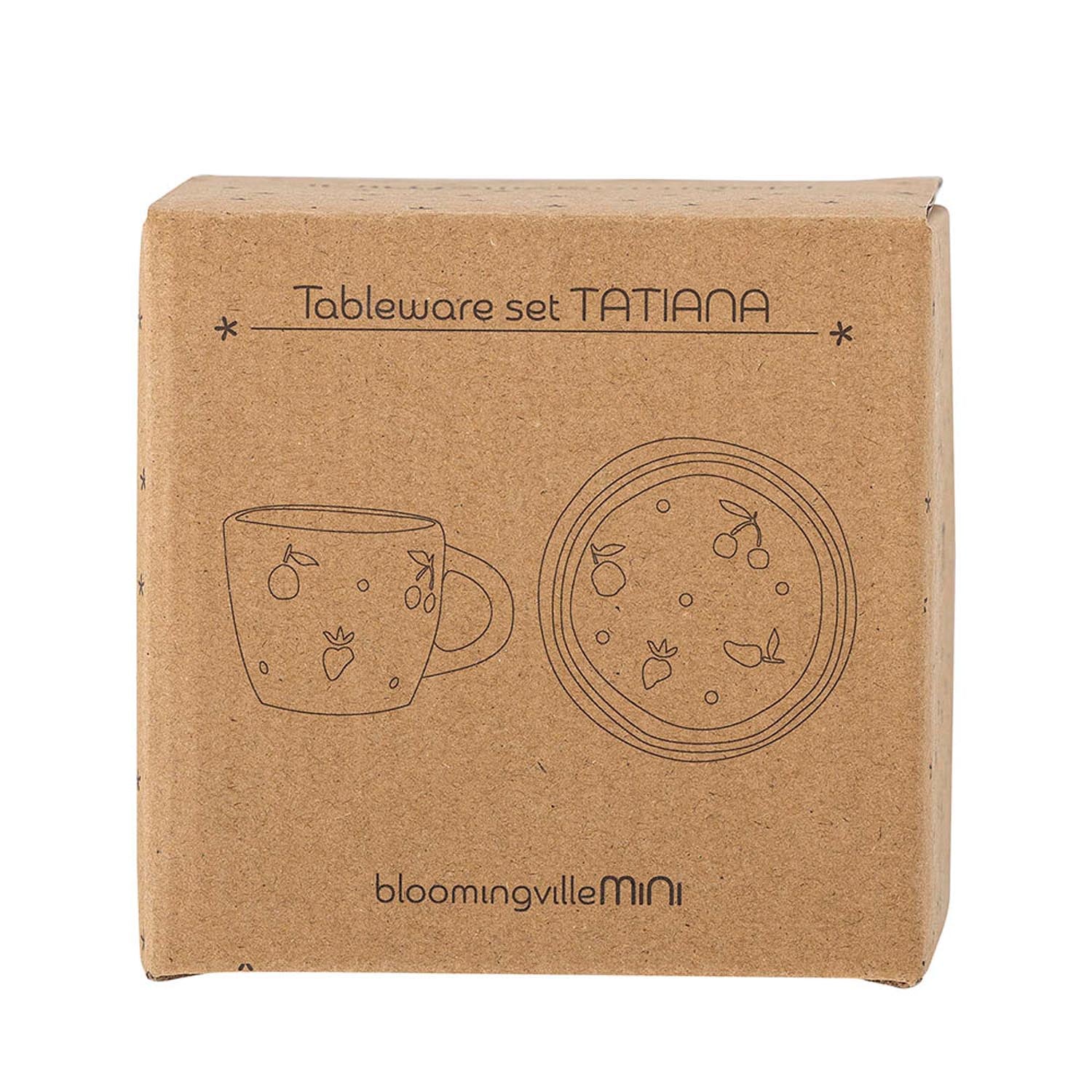 Das Tatiana Geschirr-Set von Bloomingville Mini aus weissem Steingut ist ideal für Kinder, robust, elegant und liebevoll gestaltet.