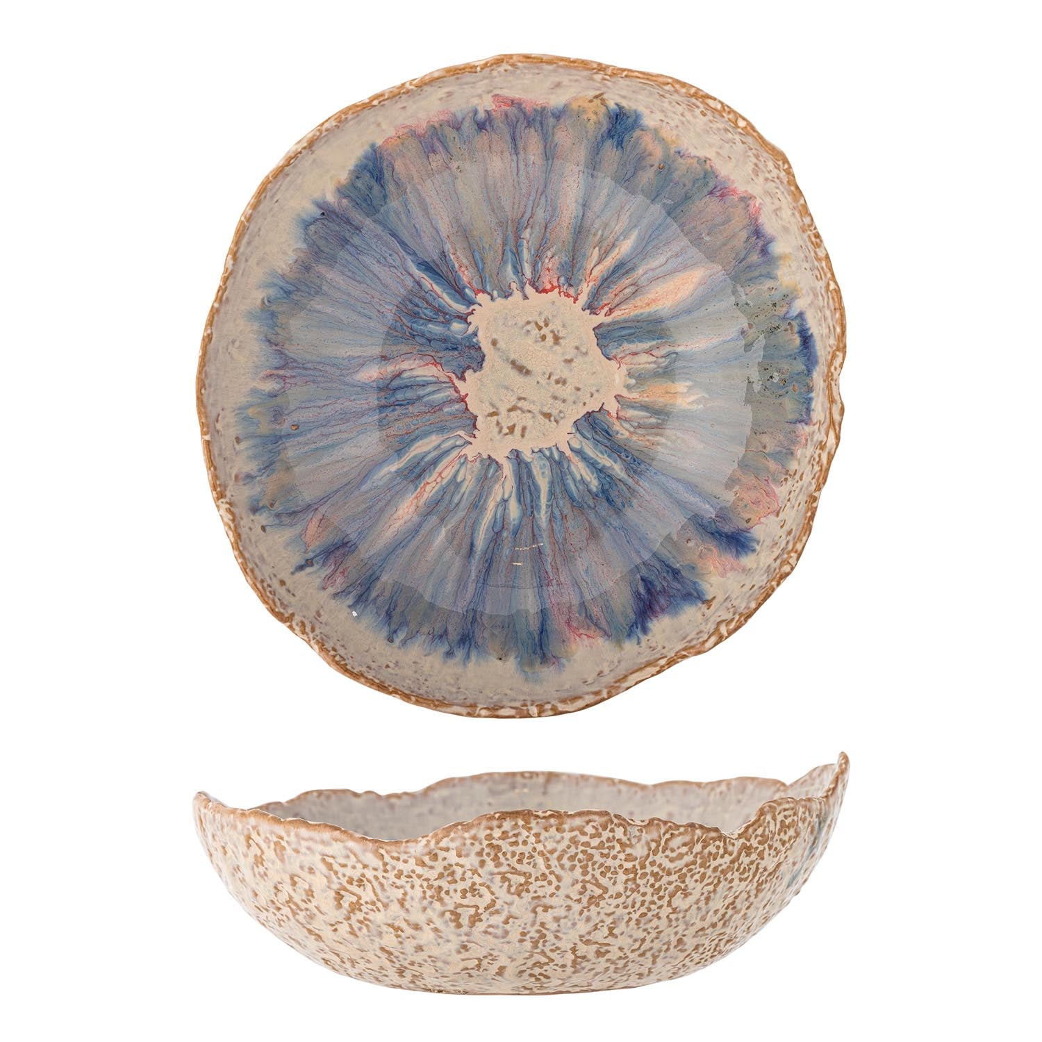 Die Amalia Schale von Bloomingville aus blauem Steingut besticht durch ihr elegantes Design und hochwertige Verarbeitung.