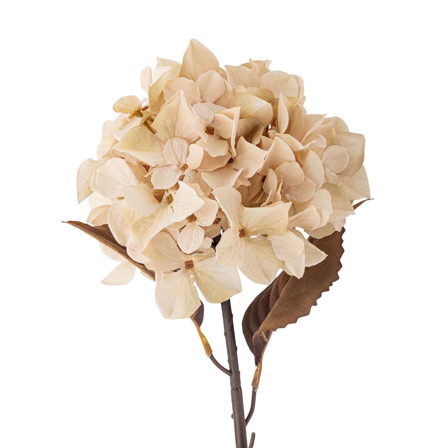 Künstlicher Hydrangea-Stiel von Bloomingville, naturgetreu und stilvoll, ideal für geschmackvolle Wohn- und Bürodekorationen.