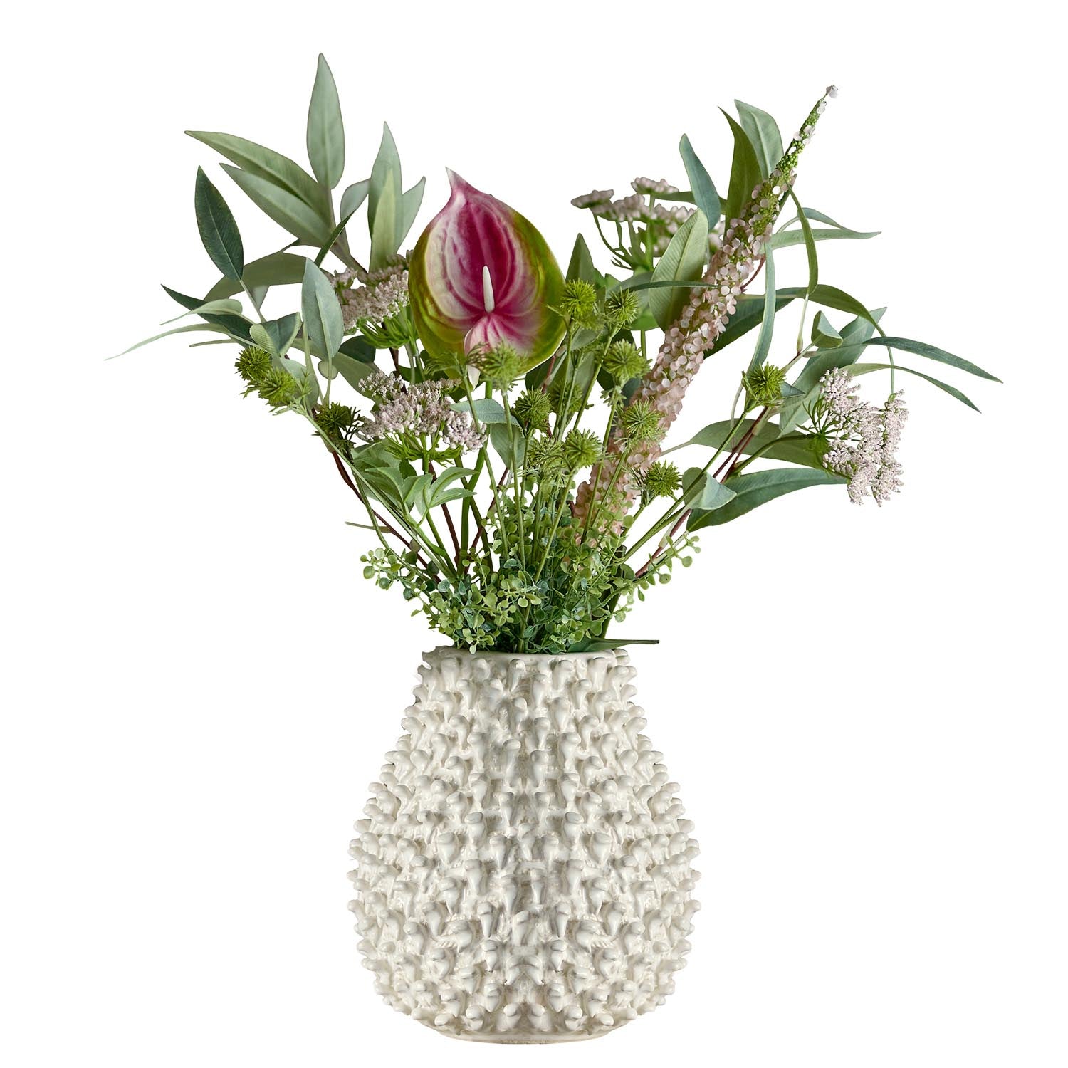 Ein eleganter künstlicher Blumenstrauss mit Rosen in zarten Blush-Tönen, ideal für stilvolle Dekorationen von Bloomingville.