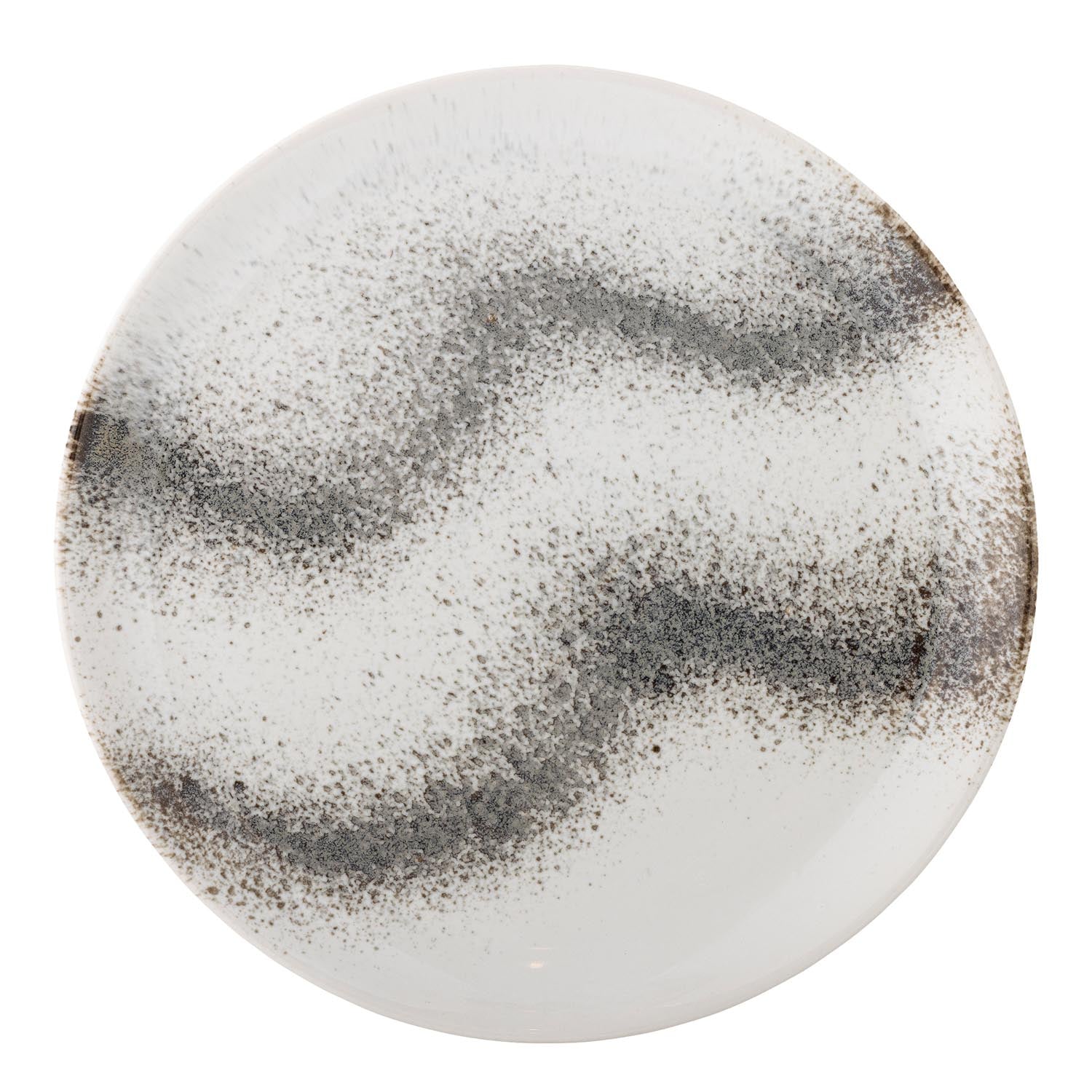 Der graue Paula Teller von Bloomingville aus Steingut überzeugt mit stilvollem Design und ist ideal für moderne Tischdekorationen.