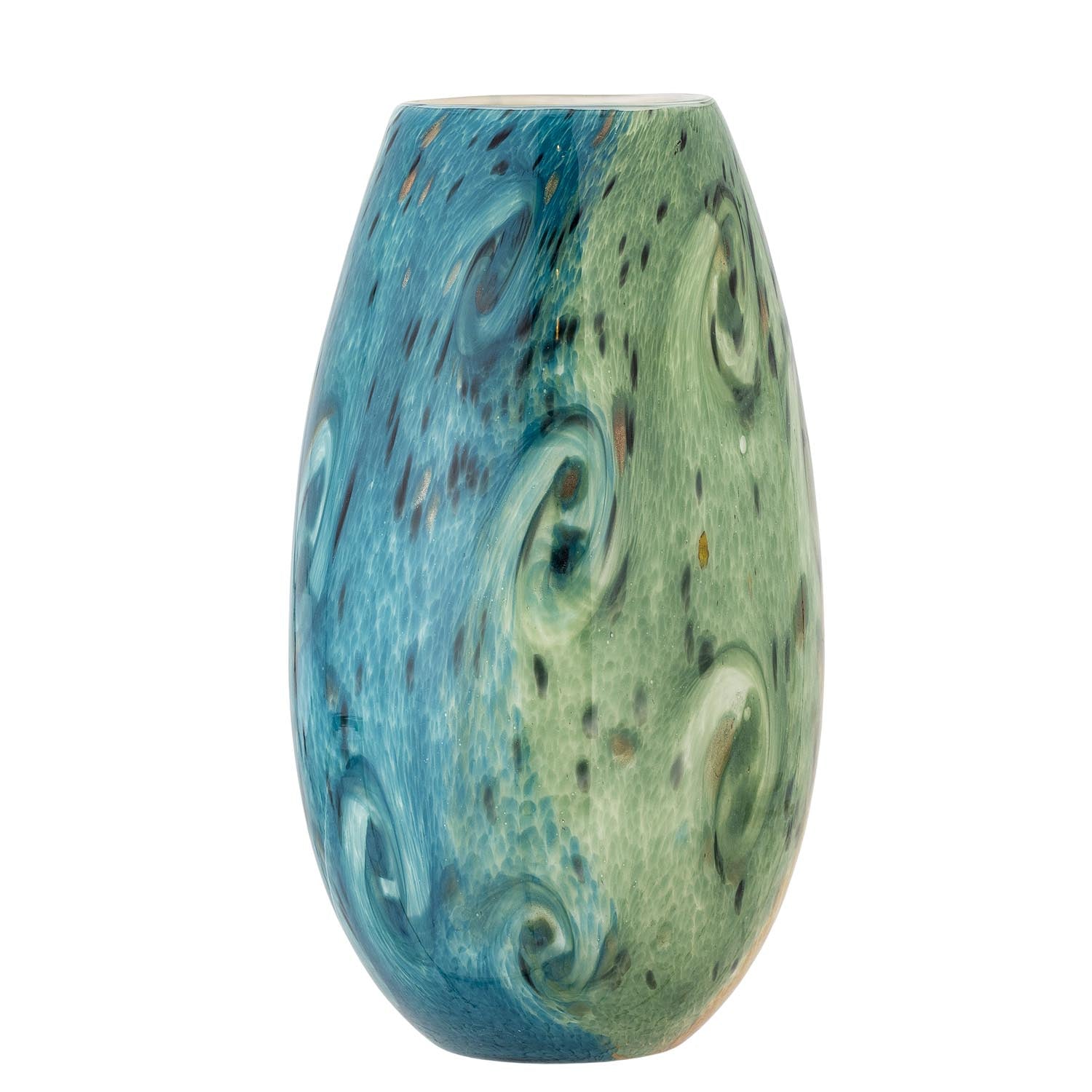 Die Kalian Vase aus blauem Glas von Creative Collection überzeugt mit stilvollem Design und erstklassiger Qualität.