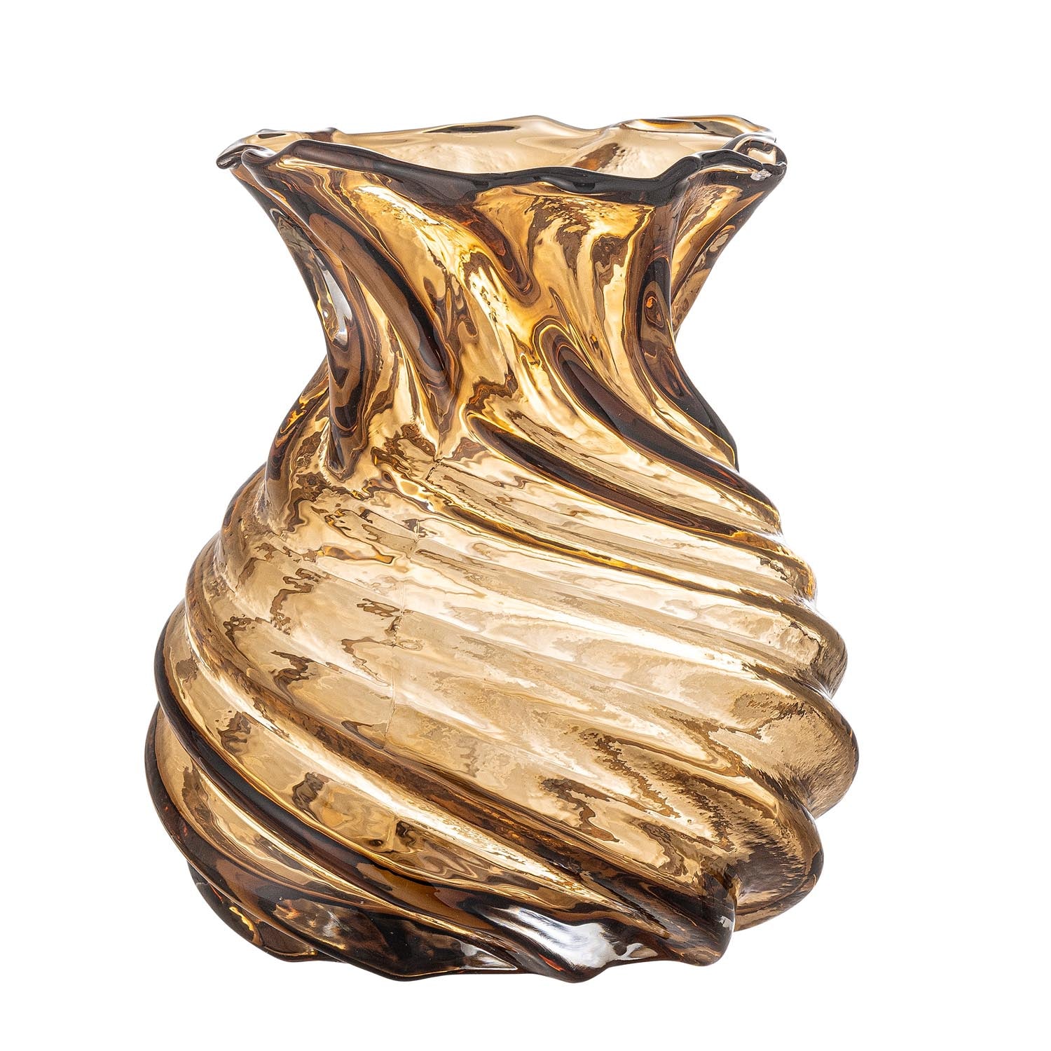 Die Rylo Vase aus braunem Glas von Creative Collection überzeugt mit ihrem edlen Look und ist perfekt für moderne Wohnraumakzente.