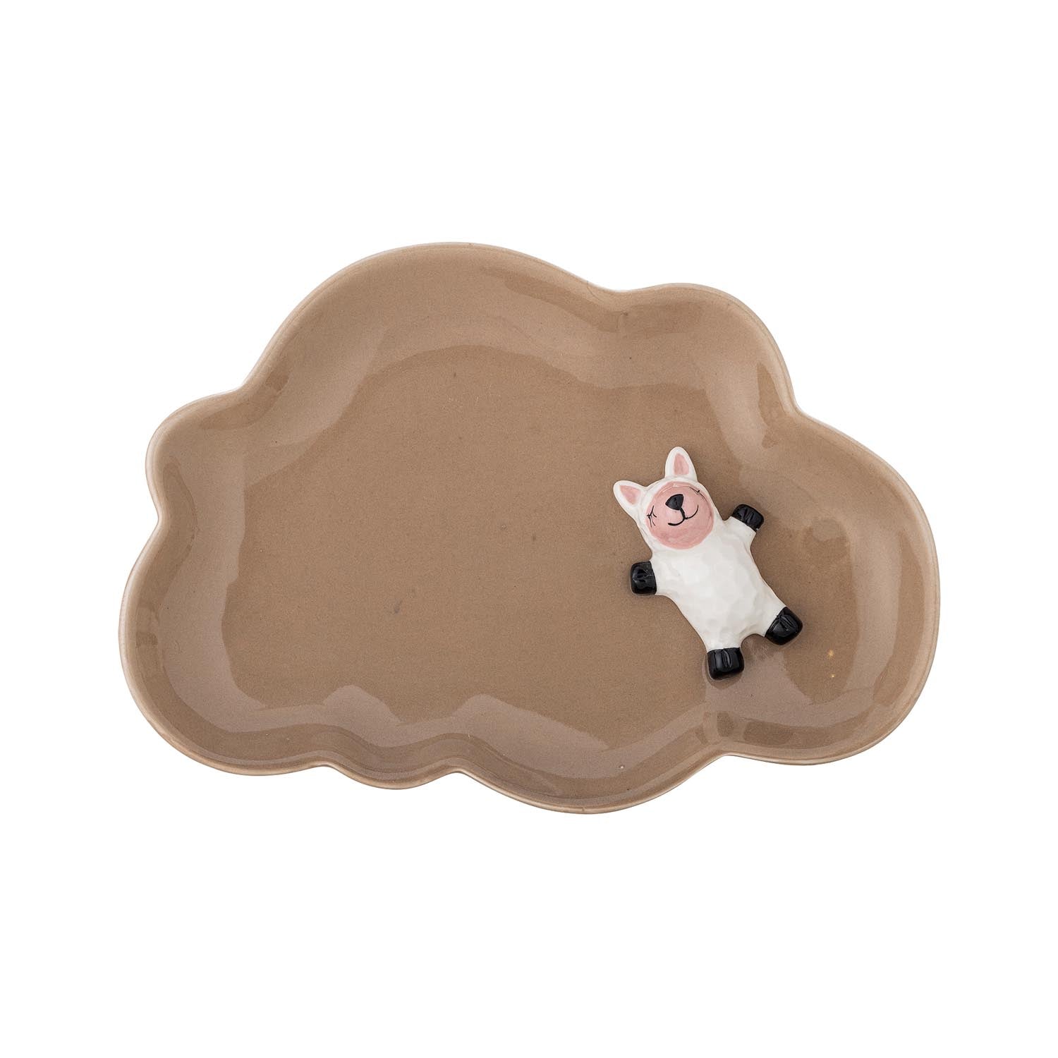 Ein stilvoller brauner Steingut-Teller von Bloomingville Mini, ideal für Kinder, robust und charmant im Design.