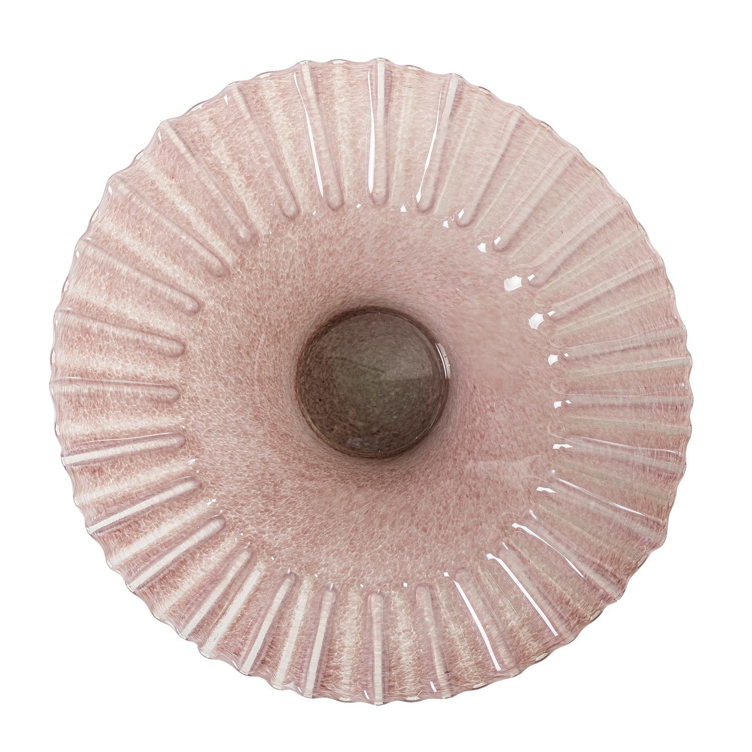 Elegante Garnet Schale aus Glas in zartem Rosé von Bloomingville, ideal für stilvolle Tischdekoration und vielseitige Nutzung.