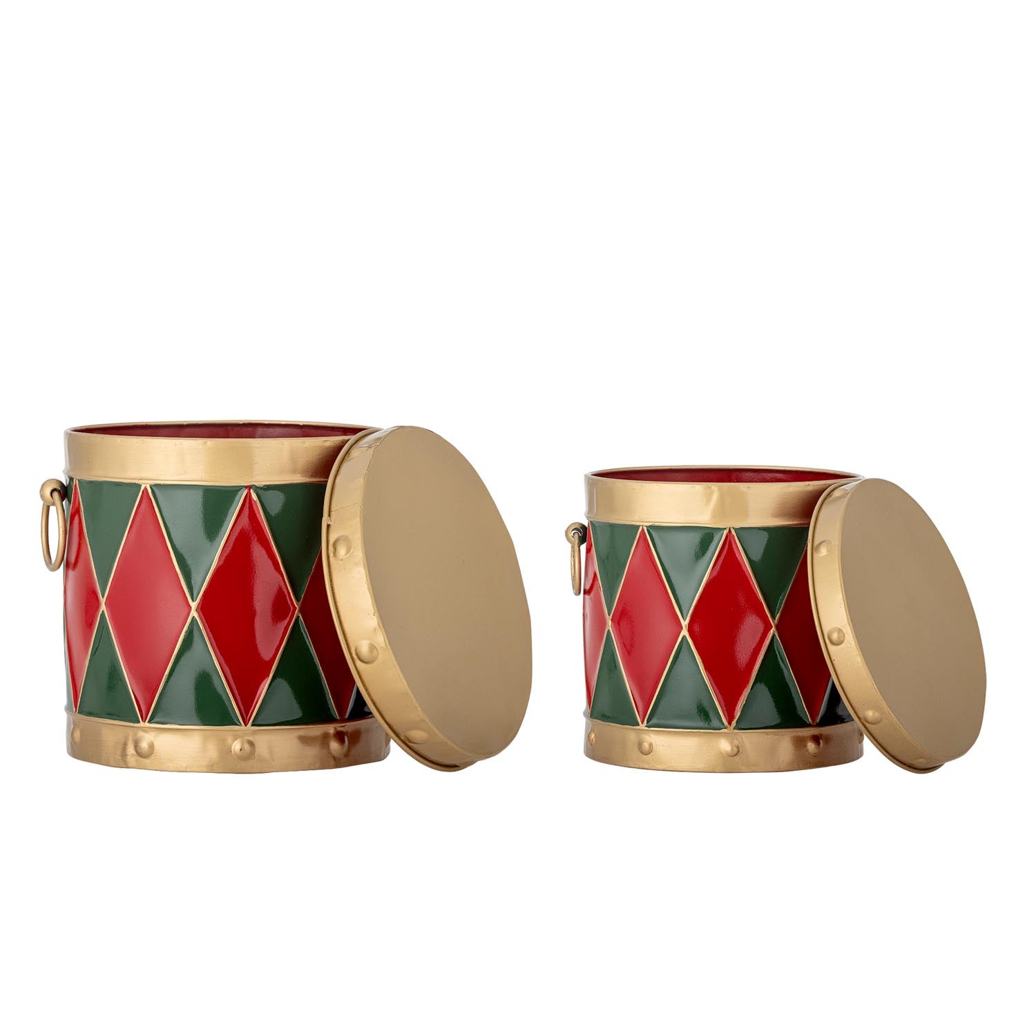 Die Yuri Box von Bloomingville ist eine stilvolle, rote Metallbox mit Deckel, ideal für dekorative und praktische Aufbewahrung.