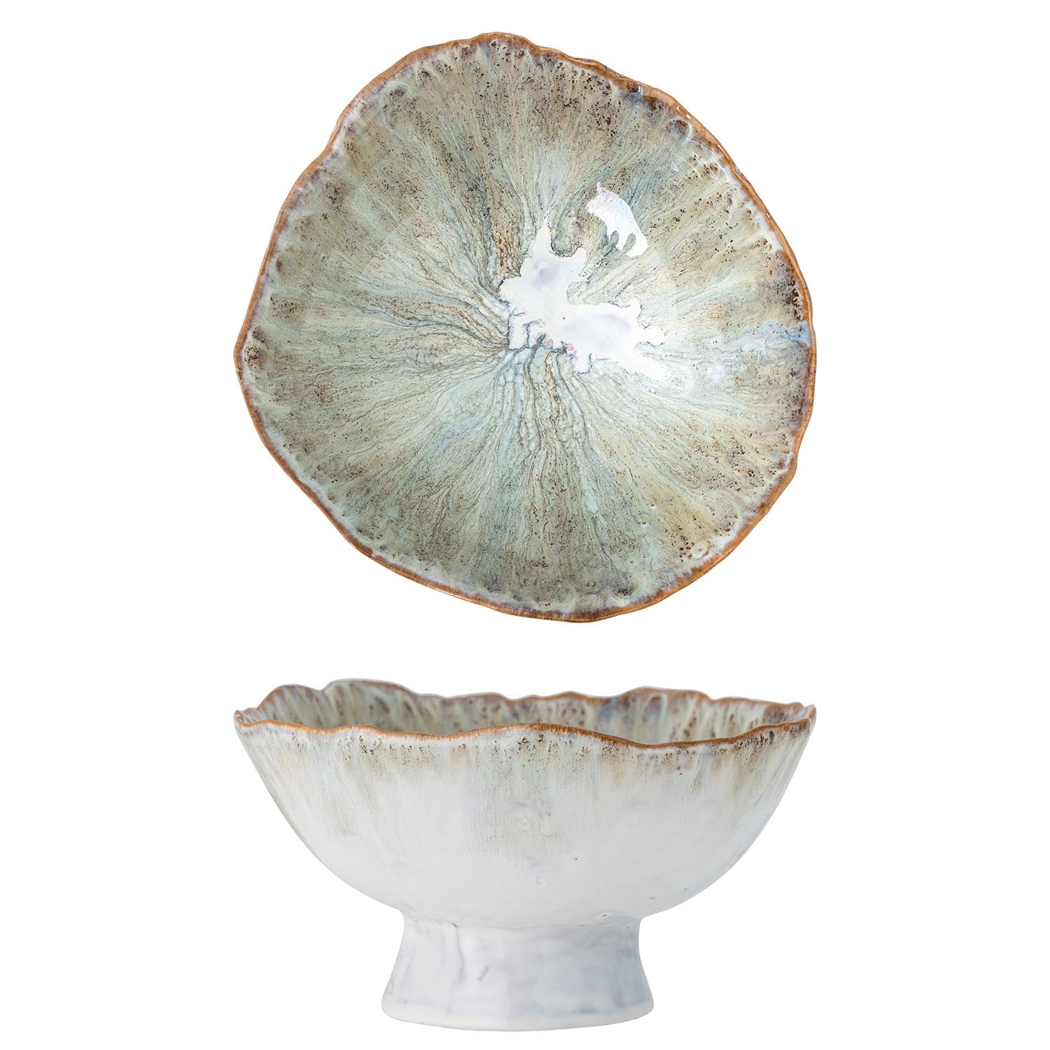 Die Joby Schale von Bloomingville: Elegantes Steingut mit einzigartiger blauer Glasur, nordisches Design, robust und spülmaschinenfest.