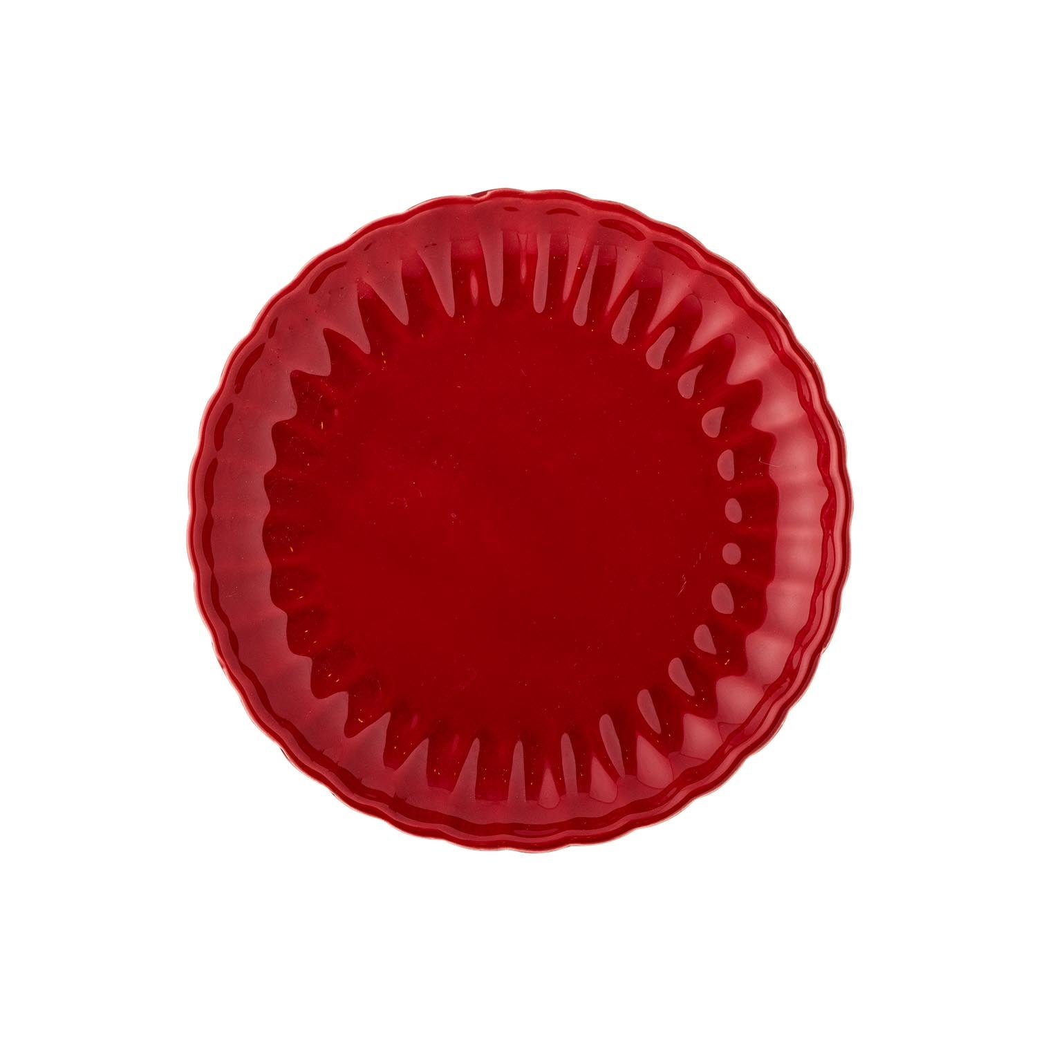 Der rote Latina Teller von Bloomingville aus Steingut überzeugt mit stilvollem Design und ist ideal für moderne Tischarrangements.