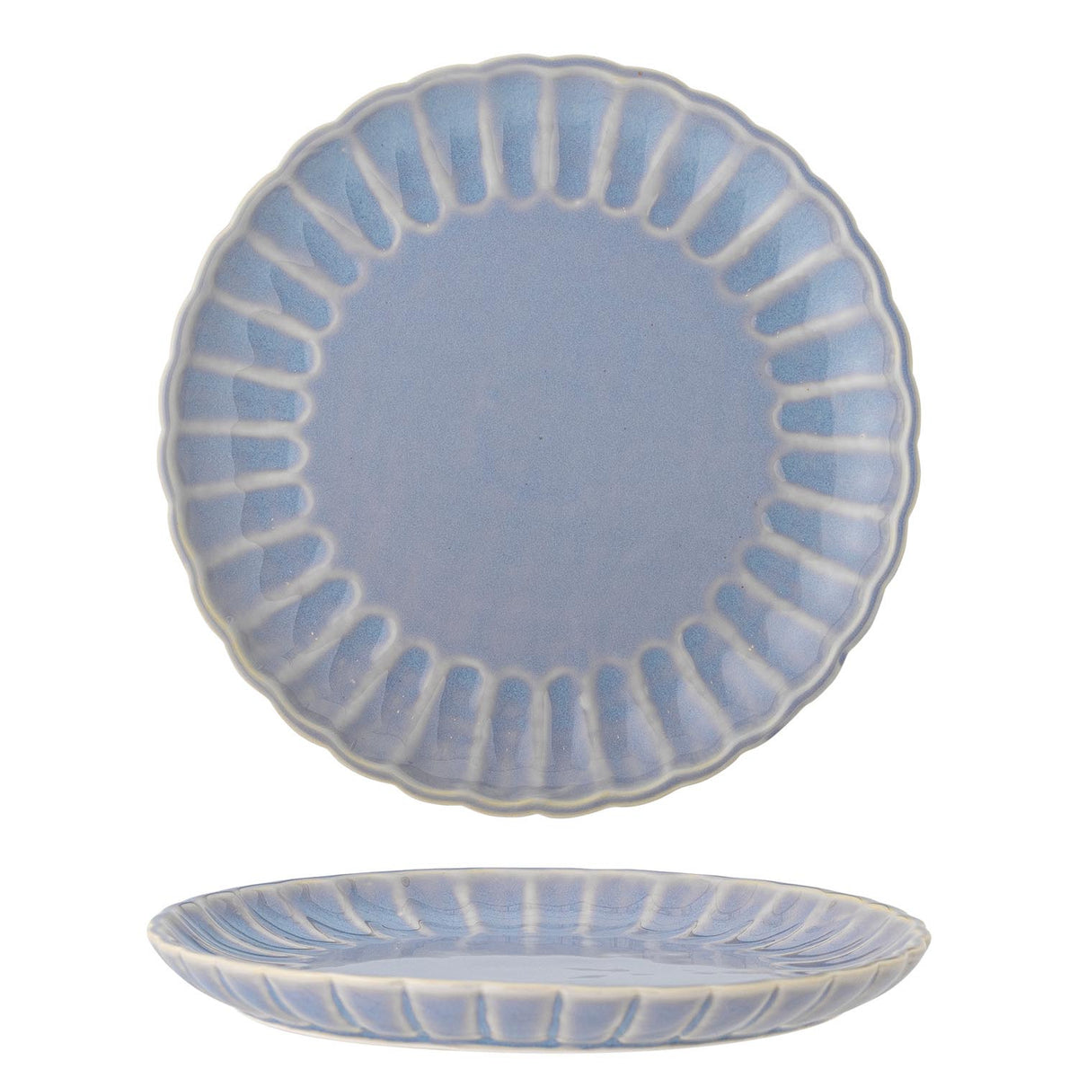 Latina Teller, Blau, Steingut in Blau präsentiert im Onlineshop von KAQTU Design AG. Teller ist von Bloomingville