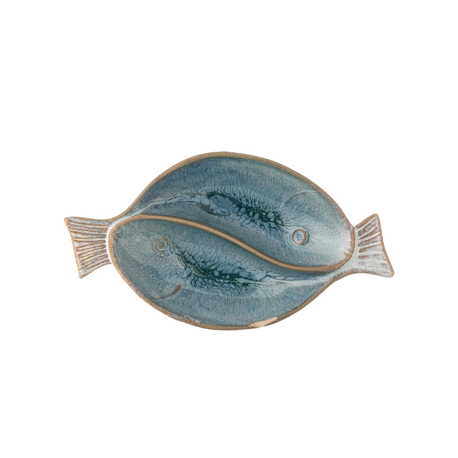 Elegante blaue Servierplatte aus Steingut von Creative Collection, ideal für stilvolles Servieren und Dekorieren.