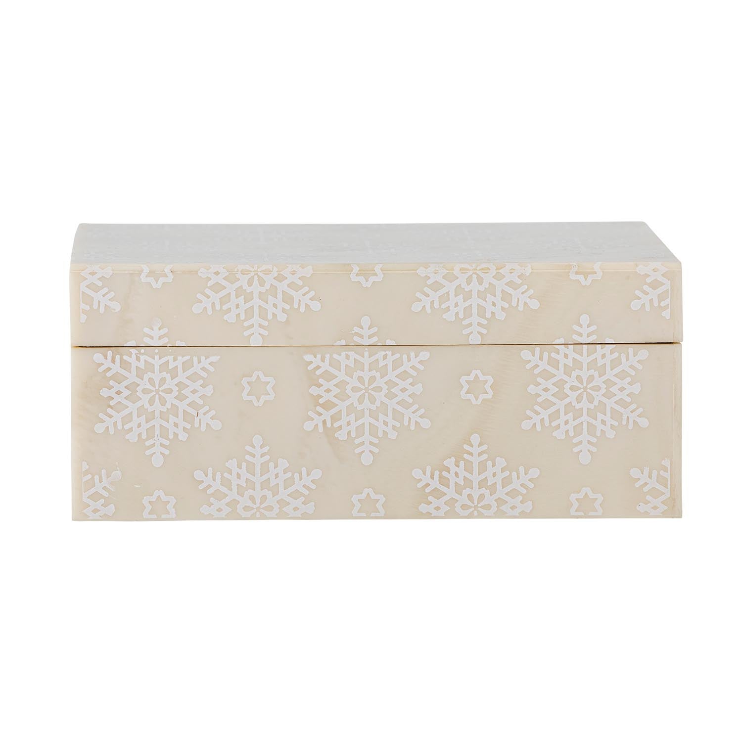 Elegante Cheri Box aus Harz mit Schneeflockenmuster, ideal für stilvolle Aufbewahrung von Schmuck und kleinen Schätzen.
