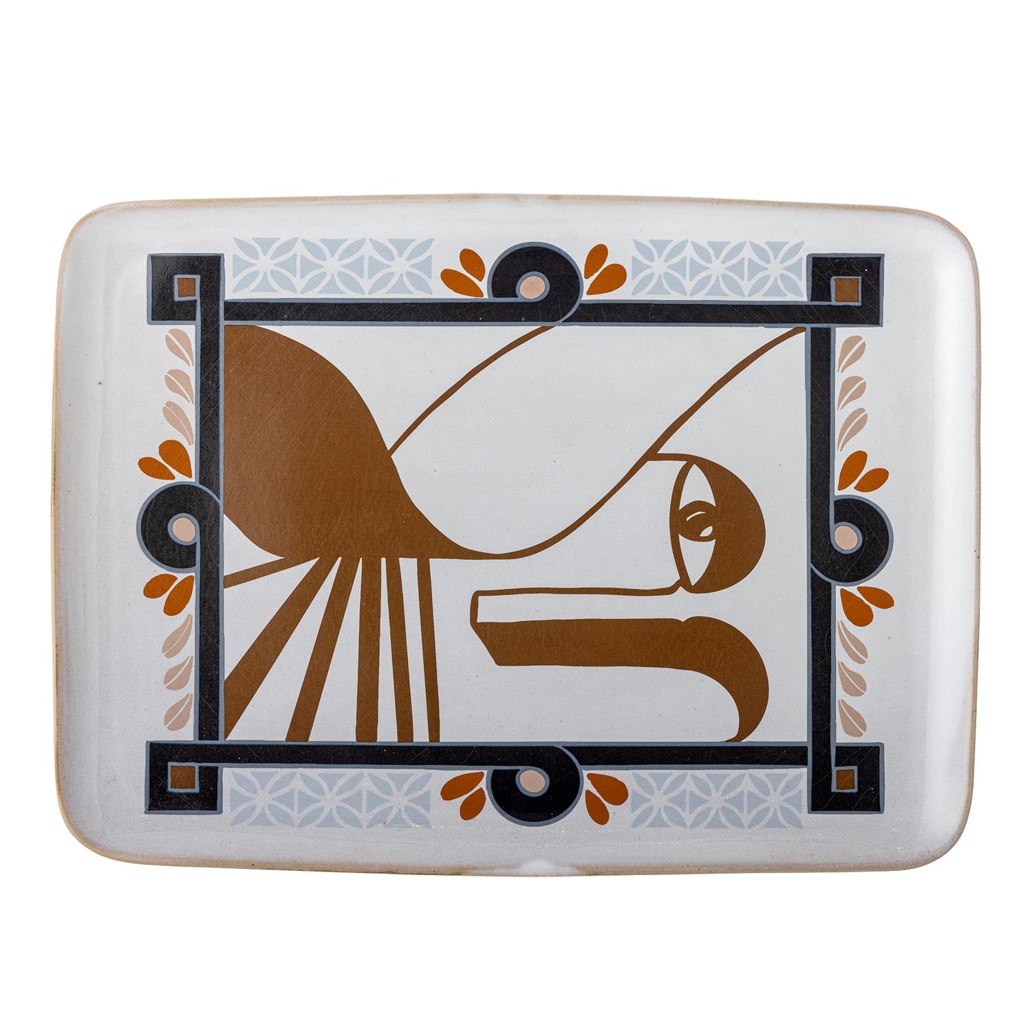 Die Rudaur Servierplatte von Bloomingville aus blauem Steingut vereint Eleganz und Funktionalität für stilvolles Servieren.