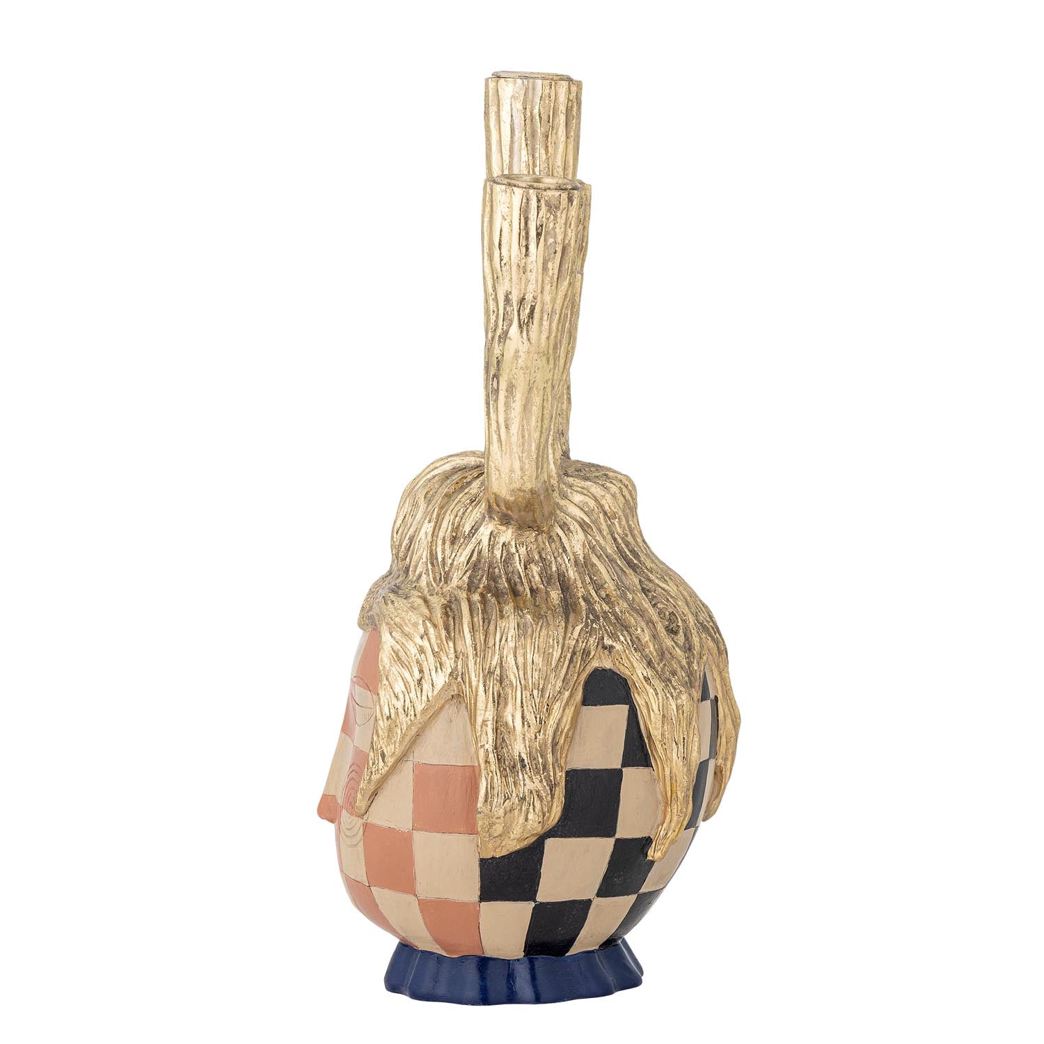 Eleganter Medusa-Kerzenhalter aus goldfarbenem Polyresin von Bloomingville, ideal für stilvolle und luxuriöse Wohnraumdekoration.