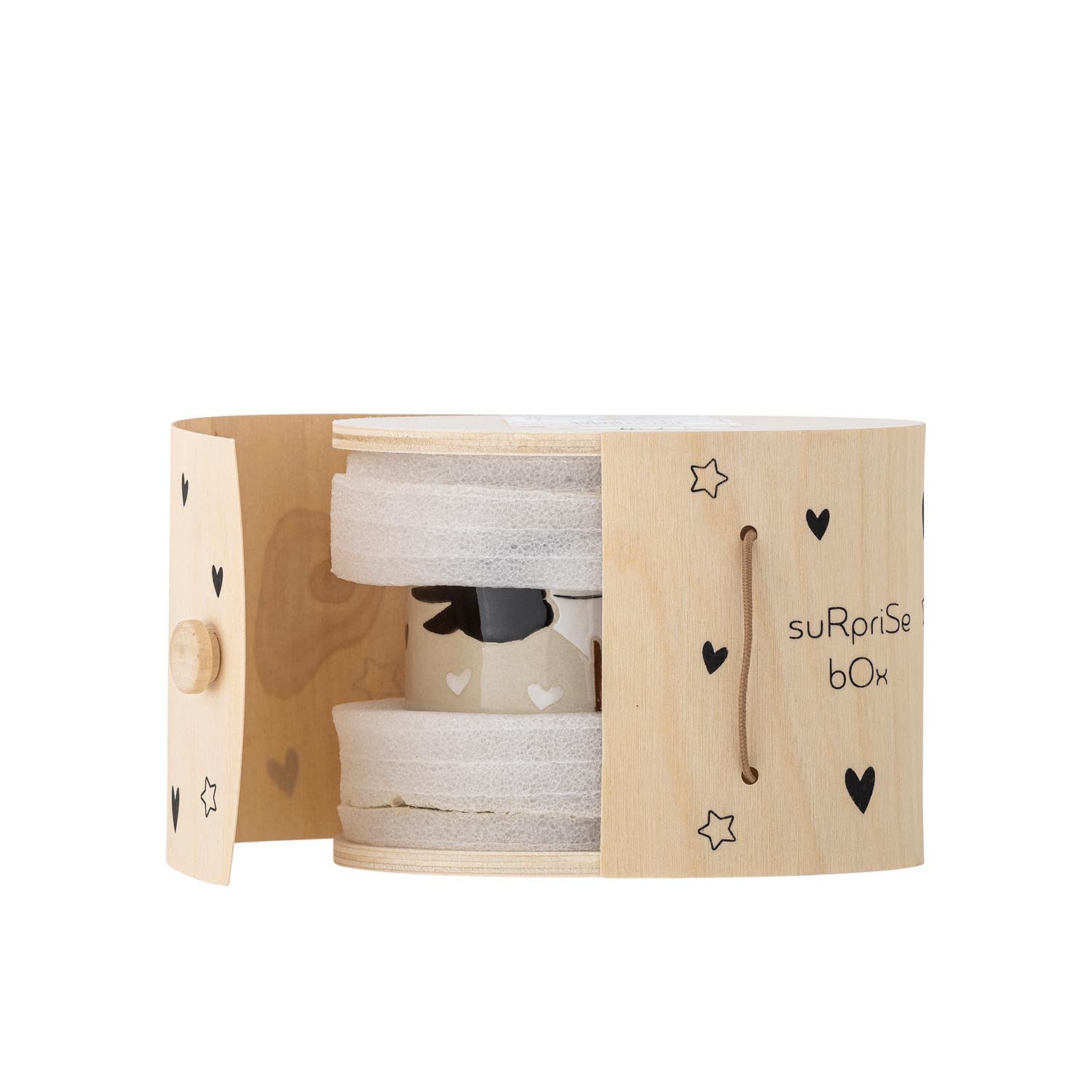 Niedliche Bambino Tasse aus Steingut in natürlichem Look von Bloomingville Mini, perfekt für Kinder und den Alltag.