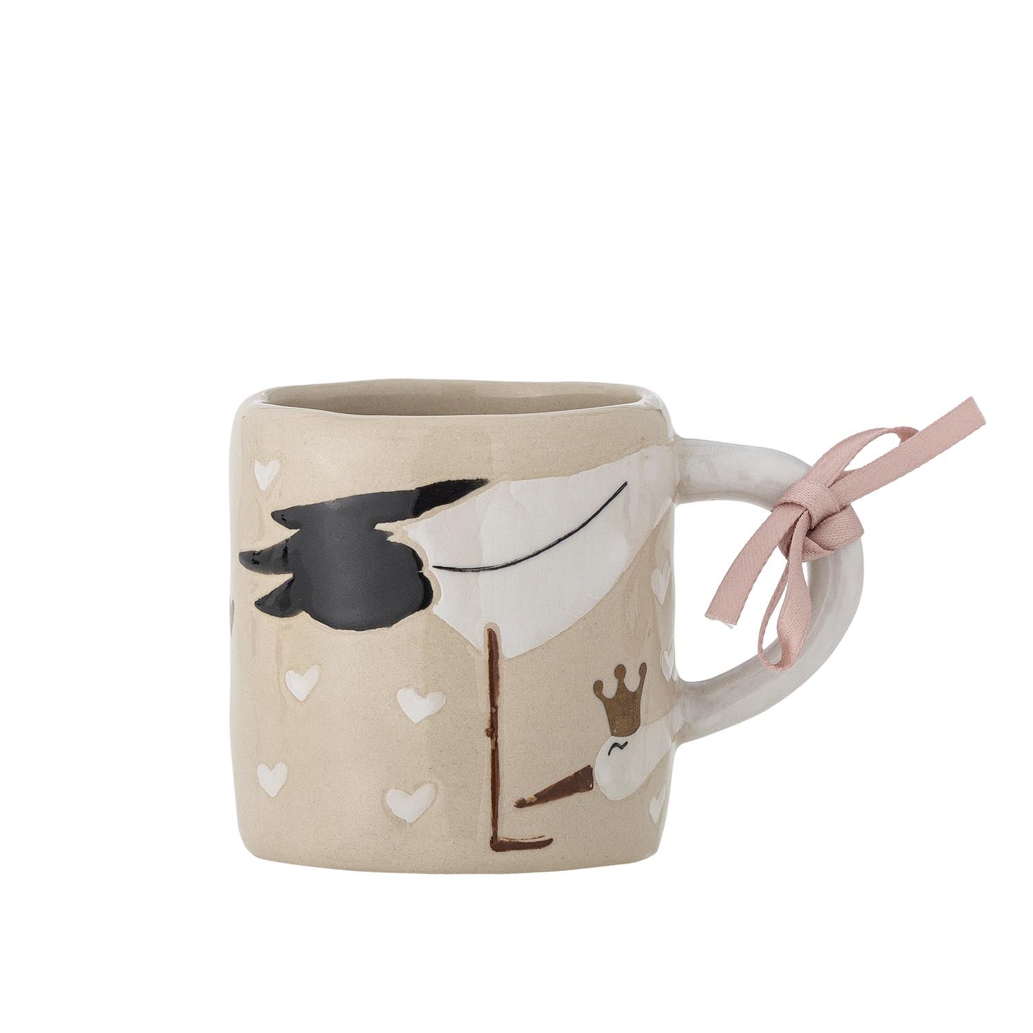 Niedliche Bambino Tasse aus Steingut in natürlichem Look von Bloomingville Mini, perfekt für Kinder und den Alltag.