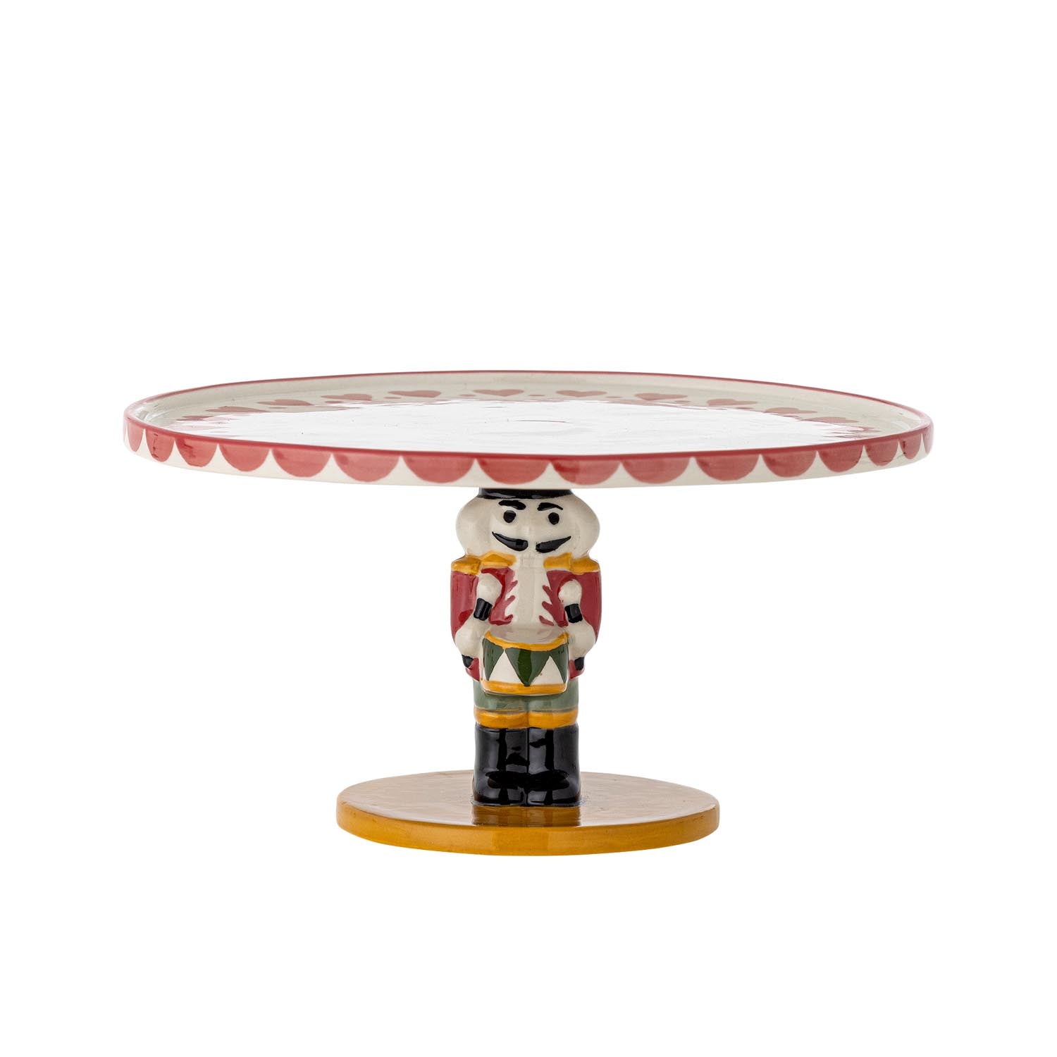 Der Jolly Kuchenteller von Bloomingville in Rot aus Steingut eignet sich ideal zum stilvollen Präsentieren von Kuchen und Desserts.