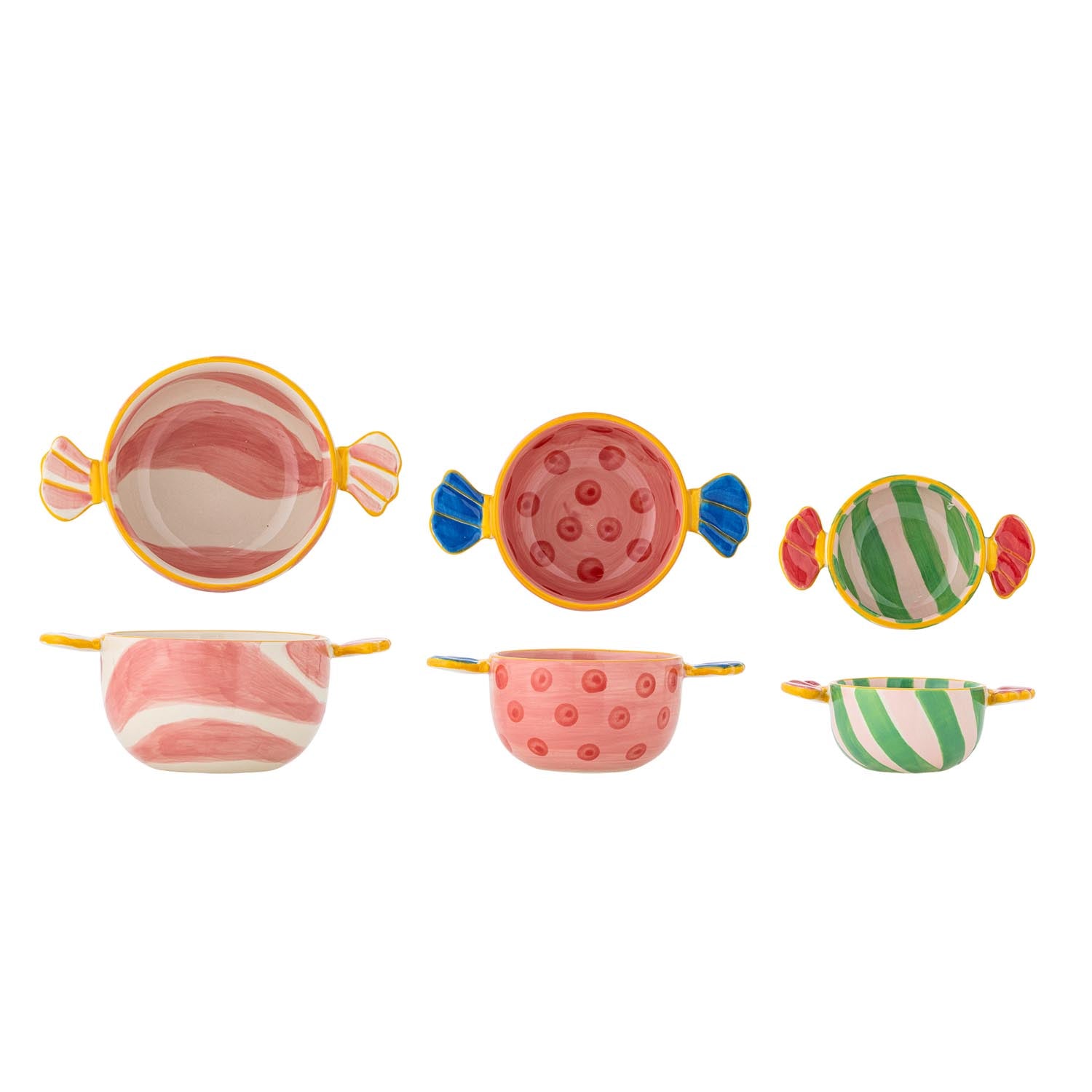 Elegante Caramella Schale in Rosa aus Steingut von Bloomingville: robust, handbemalt, spülmaschinenfest, skandinavisches Design.