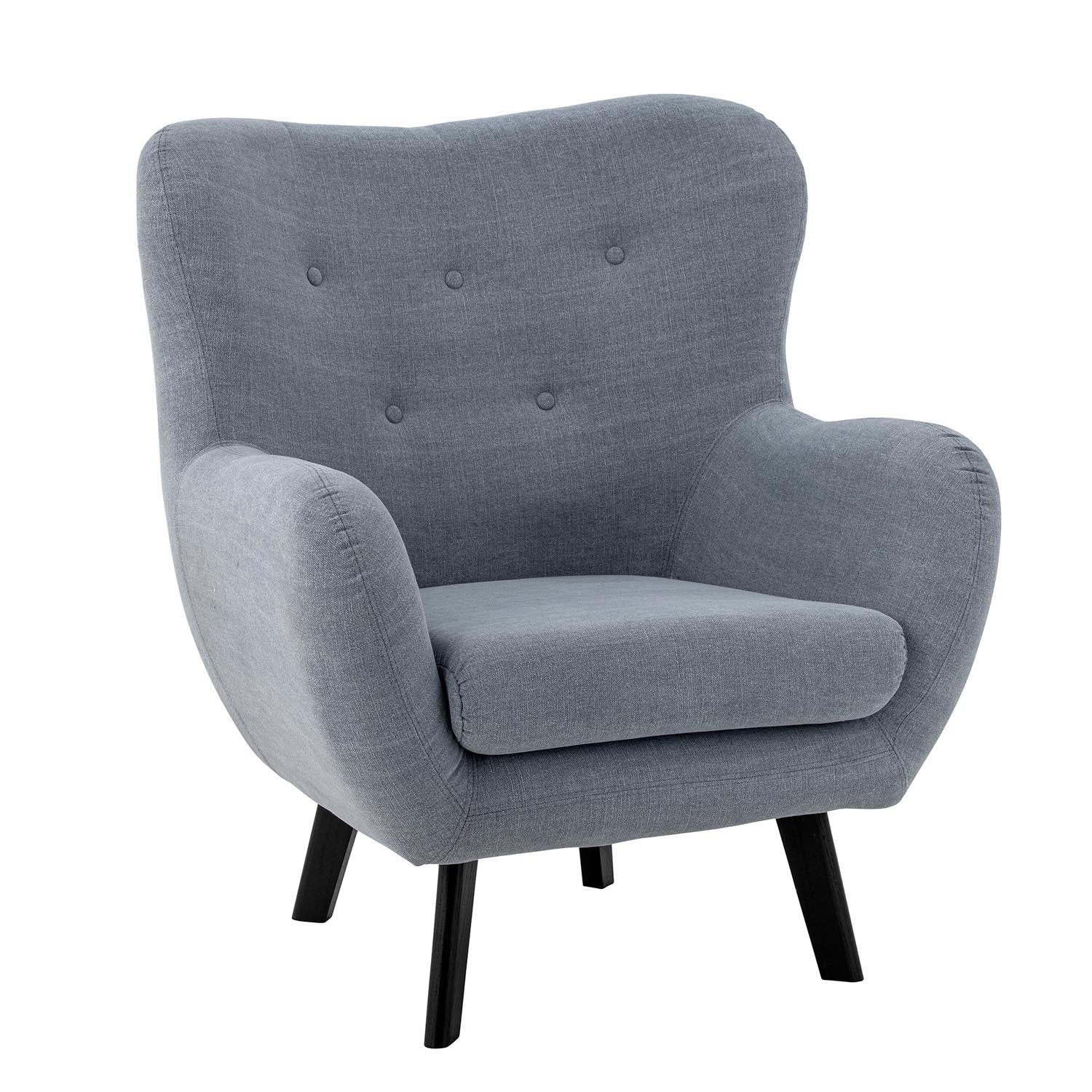 Bequemer Beau Loungesessel in Blau, gefertigt aus Baumwolle von Creative Collection, perfekt für moderne und elegante Wohnräume.