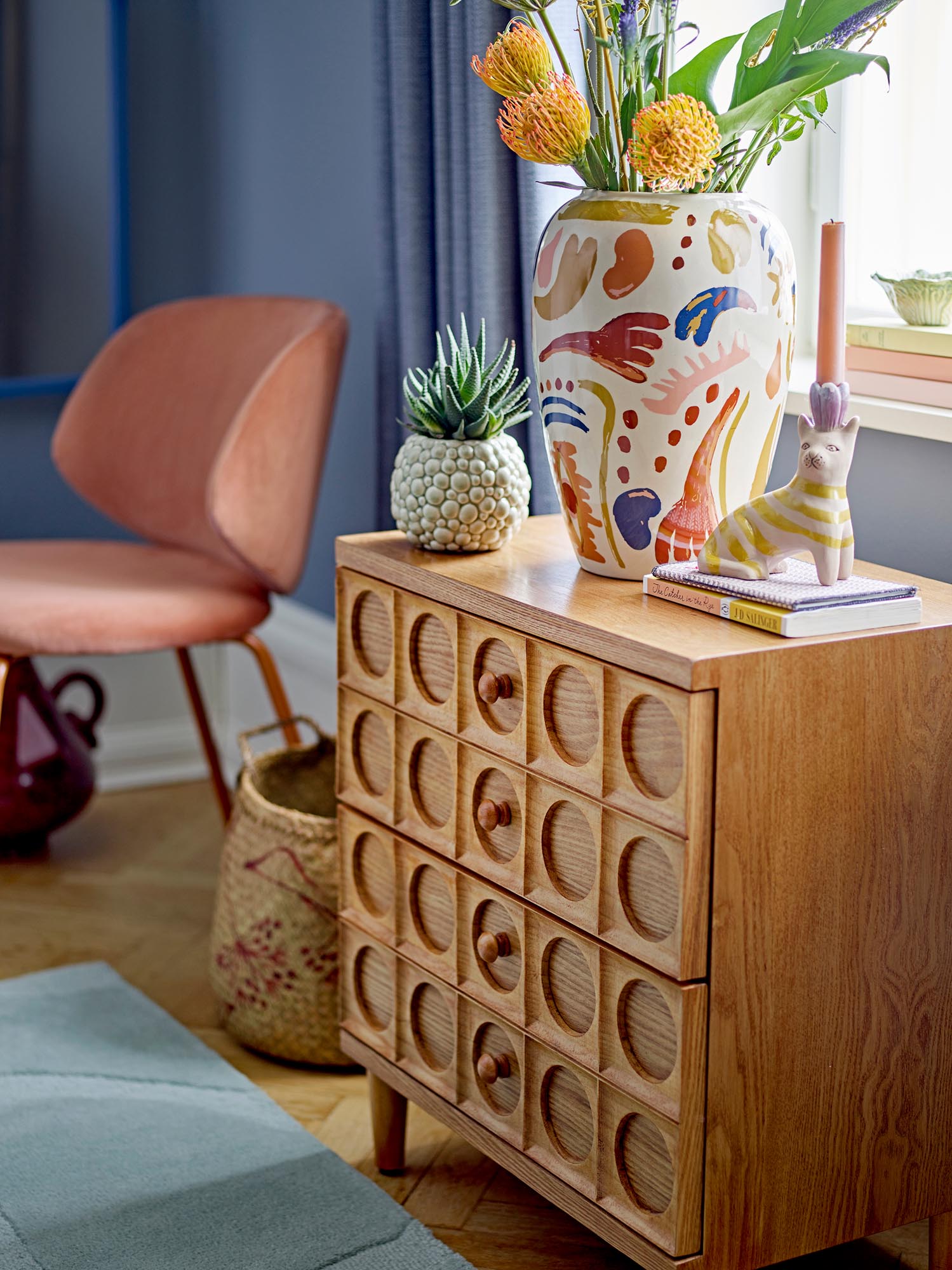 Elegante braune Vester Schubladen aus MDF von Bloomingville, ideal für stilvolle Aufbewahrung und modernes Wohndesign.