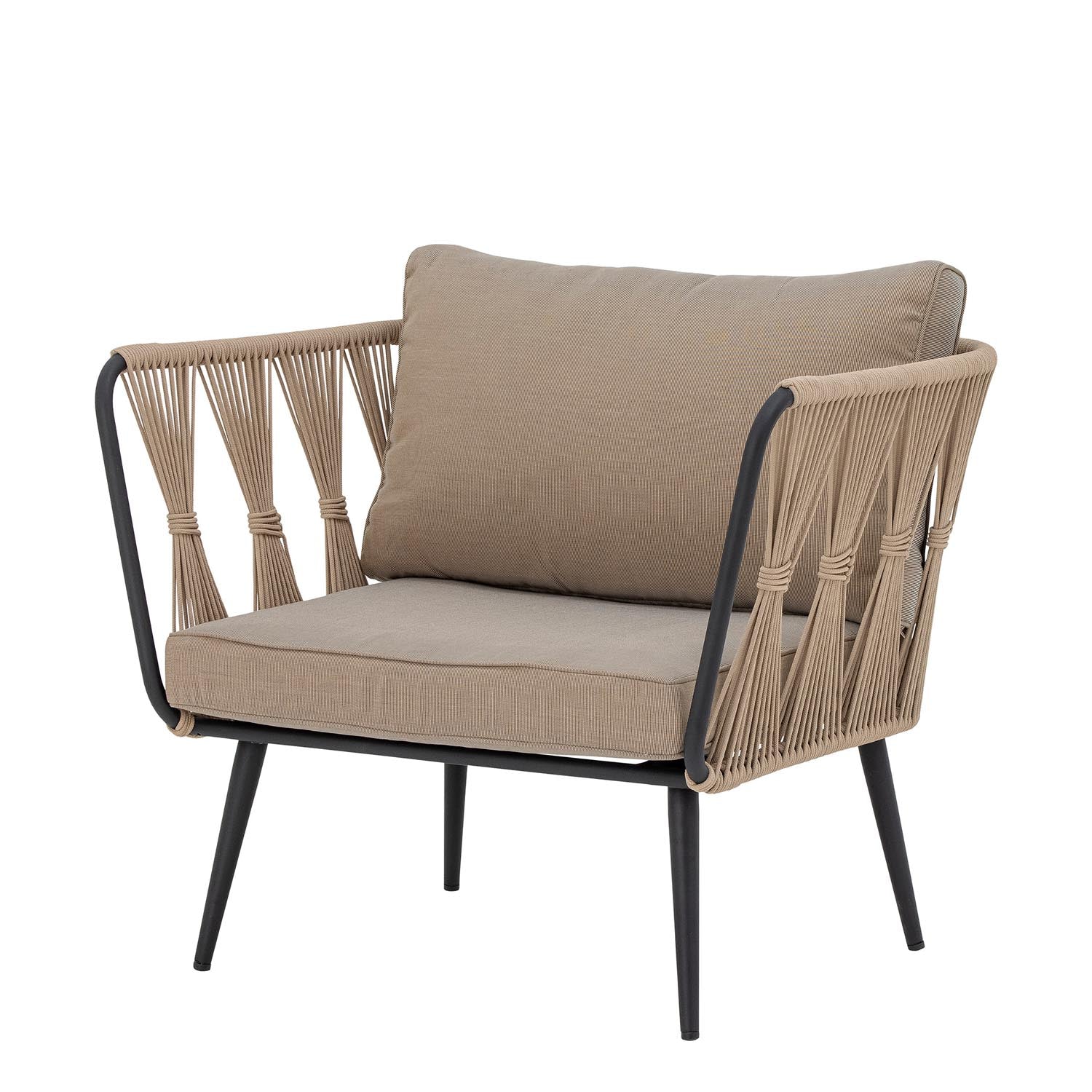 Pavone Fire-resistant Loungesessel, Braun, Metall in Braun präsentiert im Onlineshop von KAQTU Design AG. Sessel ist von Bloomingville