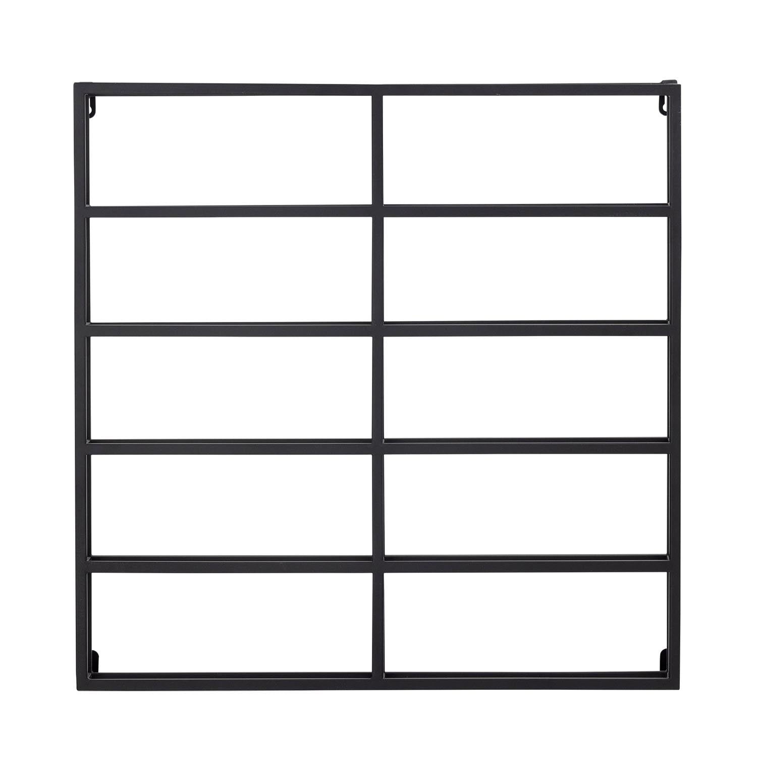 Elegantes Magne Weinregal aus schwarzem Metall von Bloomingville, ideal zur stilvollen Aufbewahrung Ihrer Weinflaschen.