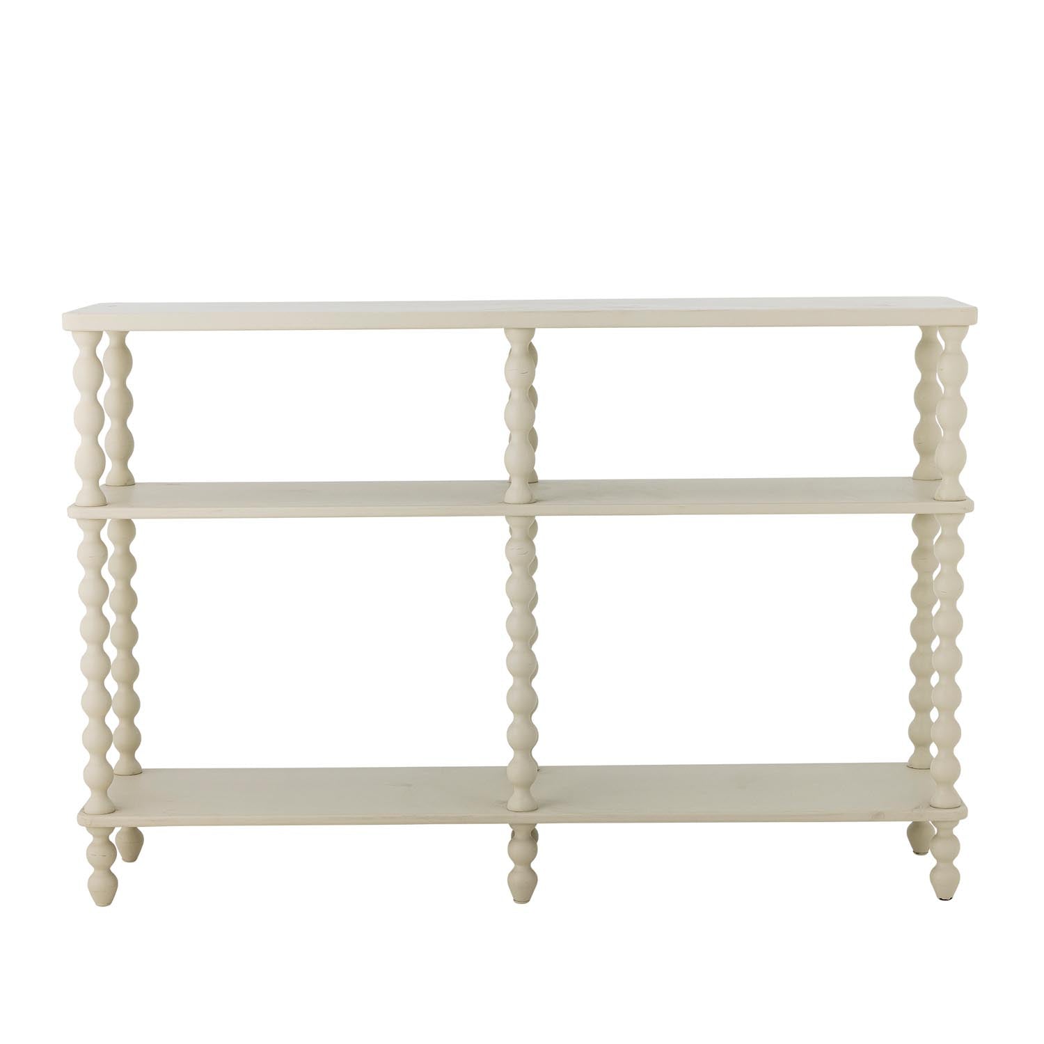 Eleganter Salino Konsolentisch aus Kiefer, cremeweiss lackiert. Vielseitig, kompakt, ideal für stilvolle Akzente in jedem Raum.