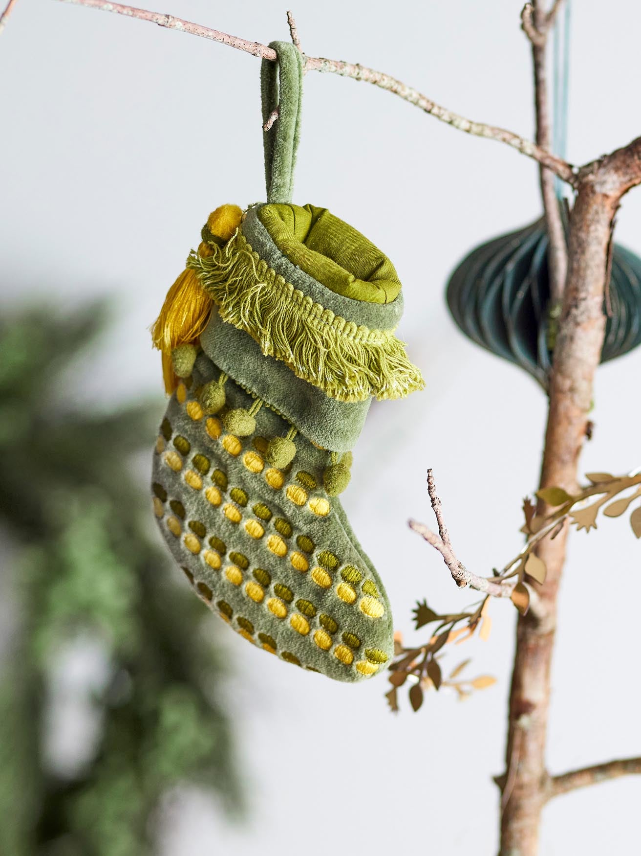 Jeanne Ornament, Grün, Baumwolle in Green präsentiert im Onlineshop von KAQTU Design AG. Ornament ist von Bloomingville