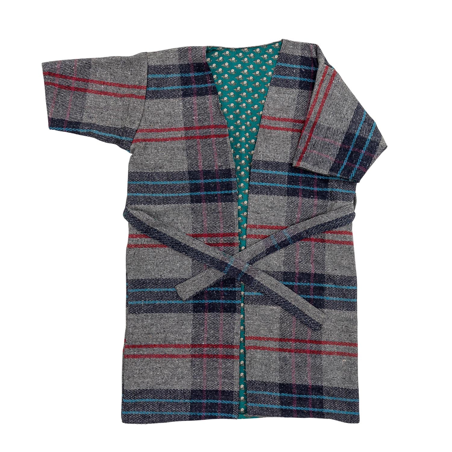 Grauer Rieti Kimono aus upcycelten Materialien von Creative Collection – nachhaltig, elegant und ideal für besondere Anlässe.