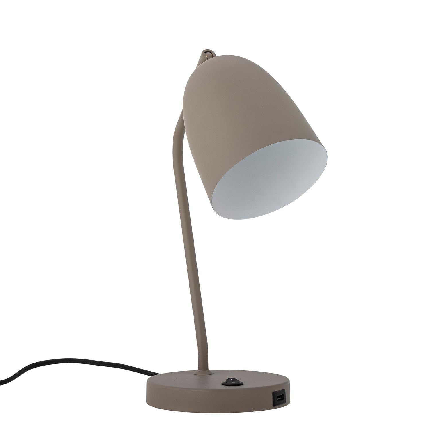 Die Lemar Tischlampe von Bloomingville aus grauem Metall vereint modernes Design mit Funktionalität für eine elegante Beleuchtung.