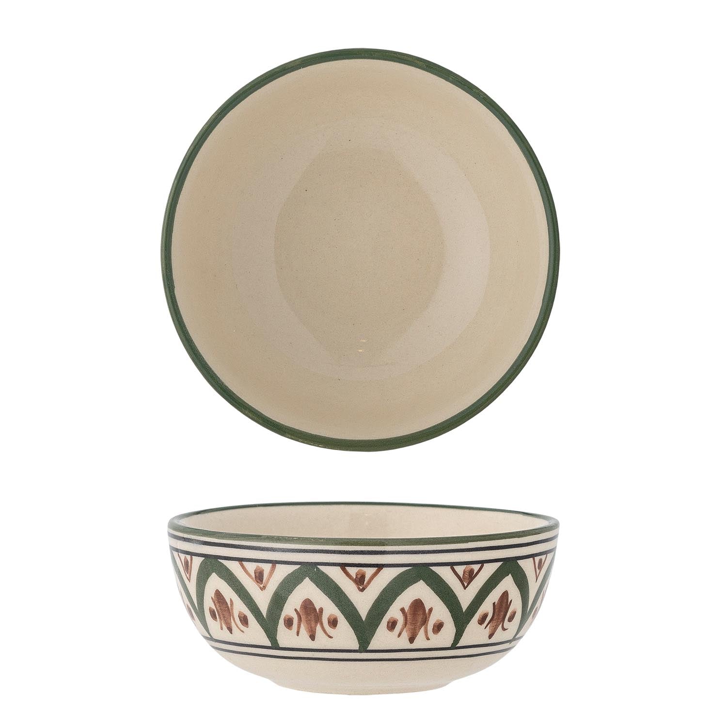 Elegante grüne Steingutschale von Creative Collection, ideal für Dekoration oder als praktische Servierschale.