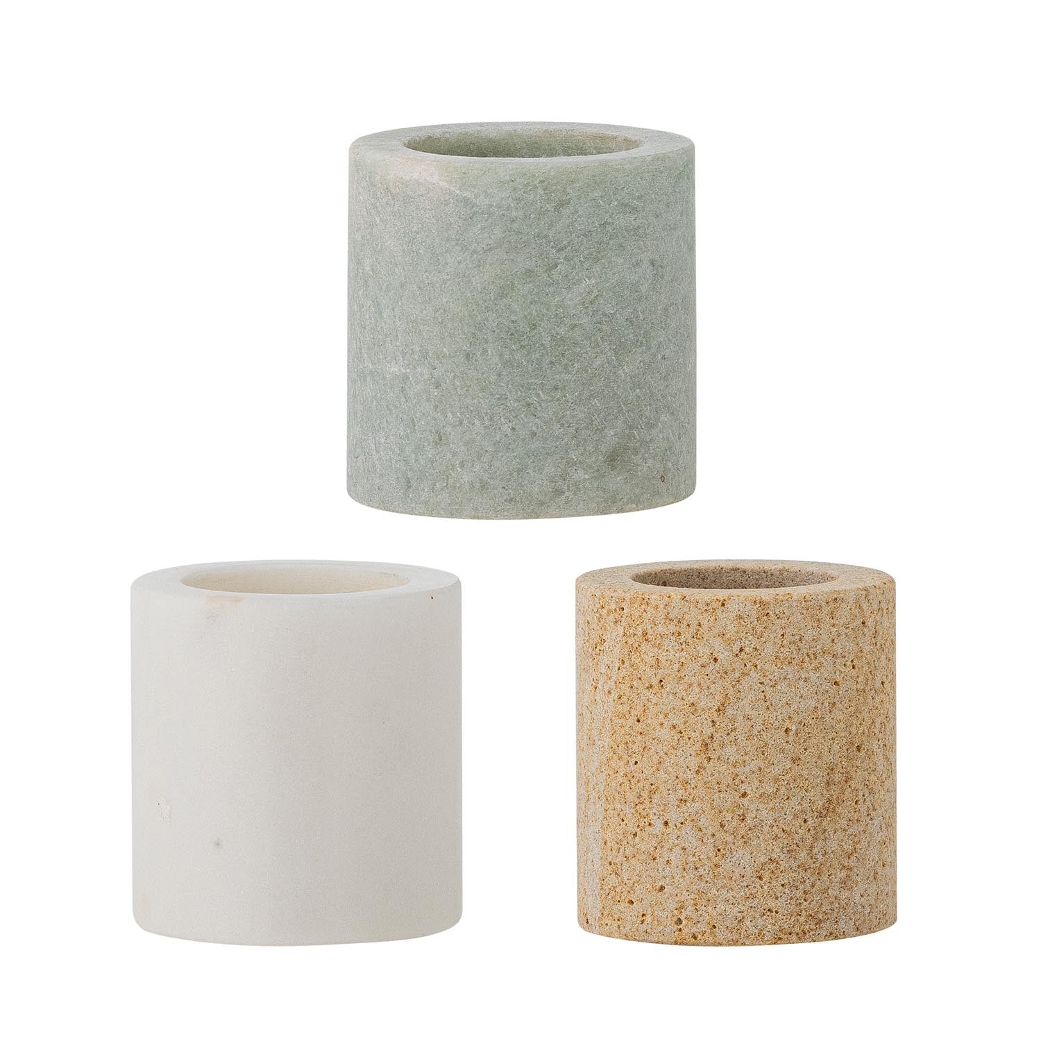 Elegantes Kokui Gefäss-Set aus Marmor von Bloomingville: Unikate mit natürlicher Maserung, vielseitig und stilvoll für jeden Raum.