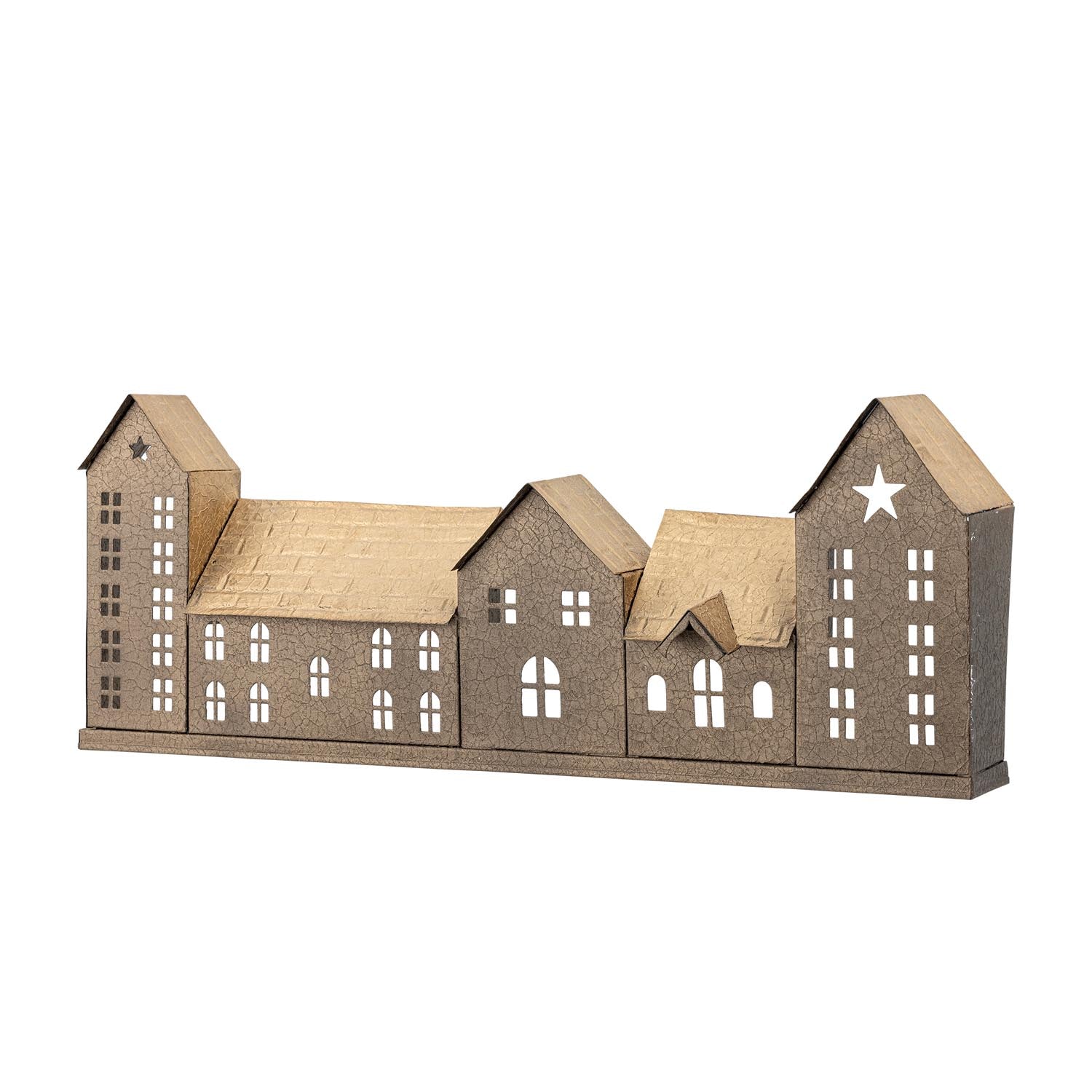 Stilvoller Noeli Teelichthalter aus goldfarbenem Metall von Bloomingville, perfekt für eine warme und gemütliche Atmosphäre.