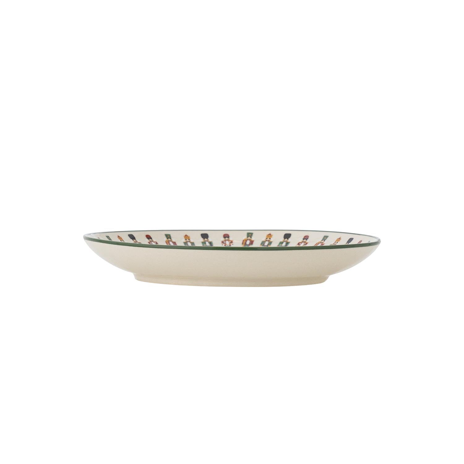 Grüner Steingut-Teller von Bloomingville, perfekt für elegante Tischdekoration und vielseitige Nutzung im Alltag.