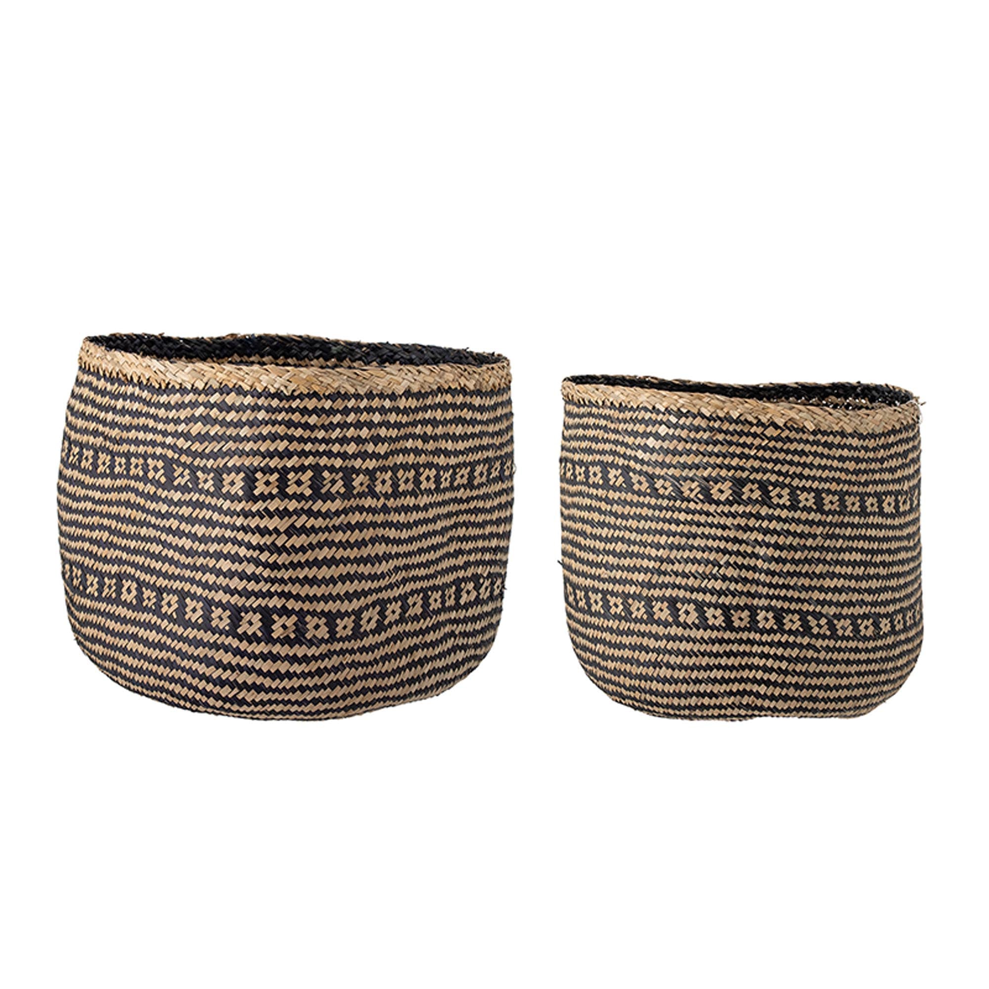 Eleganter Heddy Korb aus Seegras in Schwarz von Bloomingville.