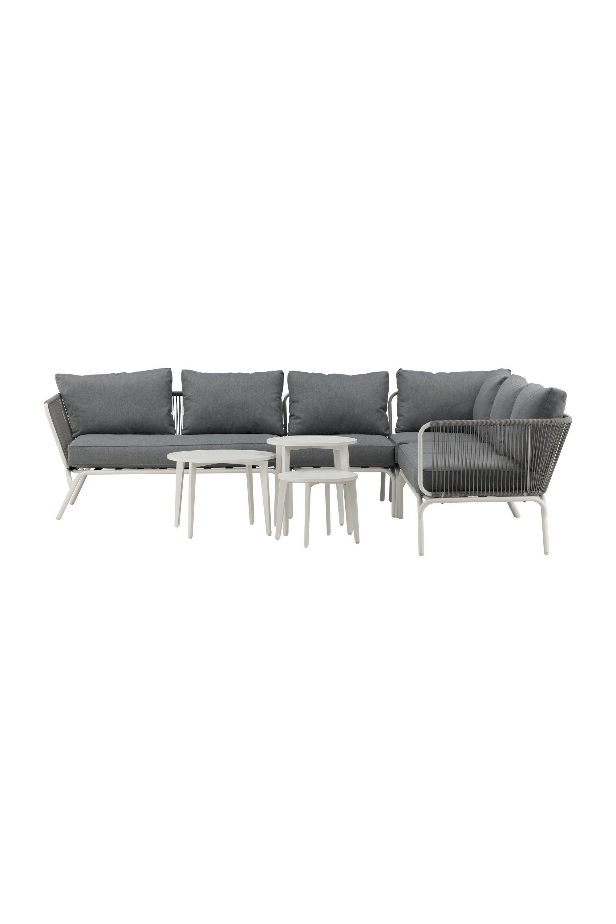 Roxo Ecksofa Outdoorset ⌀50cm in Weiss präsentiert im Onlineshop von KAQTU Design AG. Loungeset ist von Venture Home