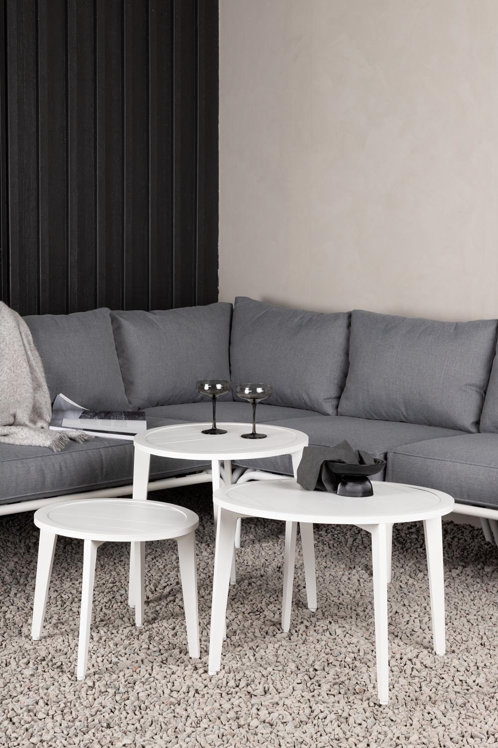 Roxo Ecksofa Outdoorset ⌀50cm in Weiss präsentiert im Onlineshop von KAQTU Design AG. Loungeset ist von Venture Home