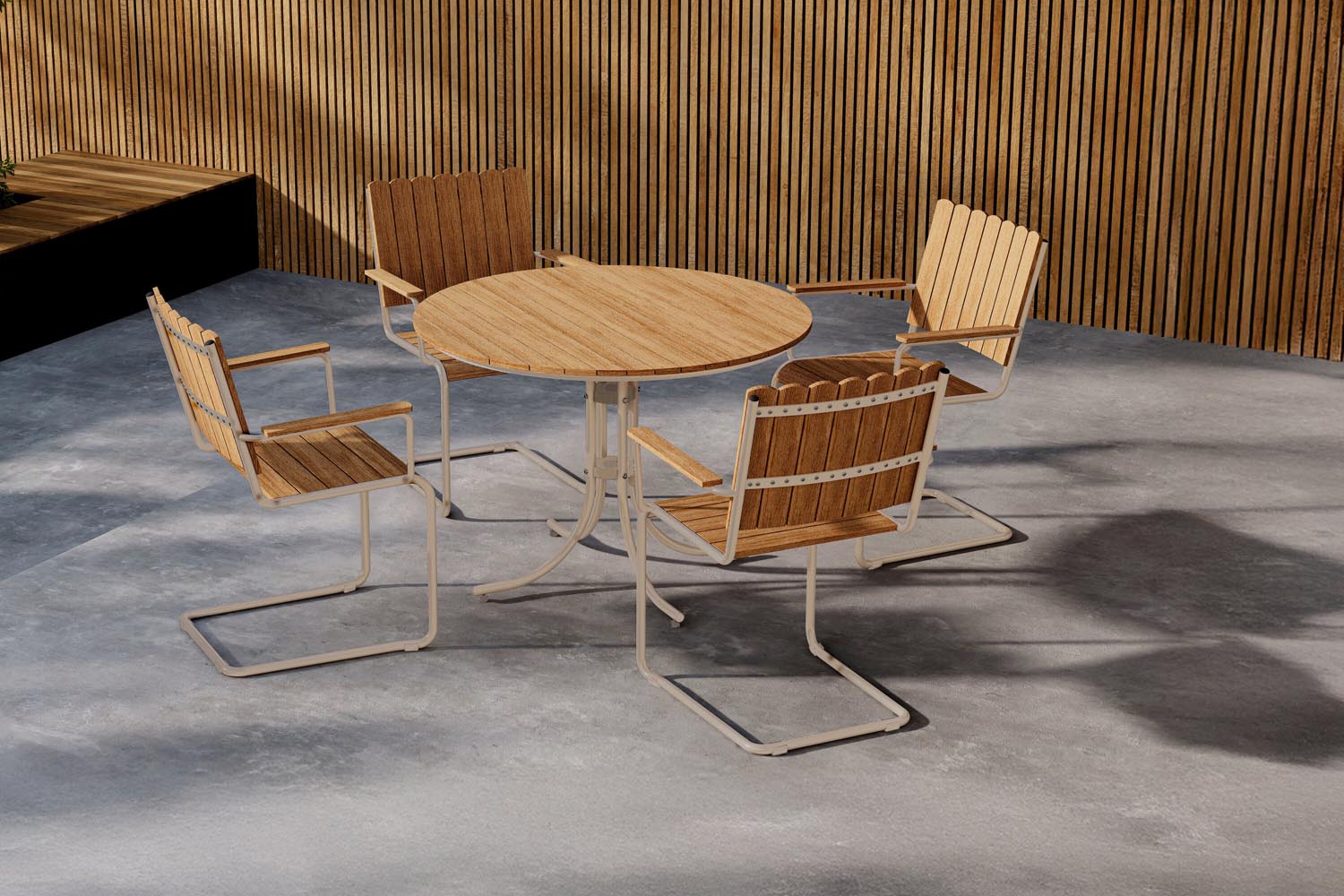 Entdecken Sie das Holmsund Gartentisch-Set von Venture Home: stilvoll, robust und perfekt für gesellige Stunden im Freien. Ideal für jeden Anlass!