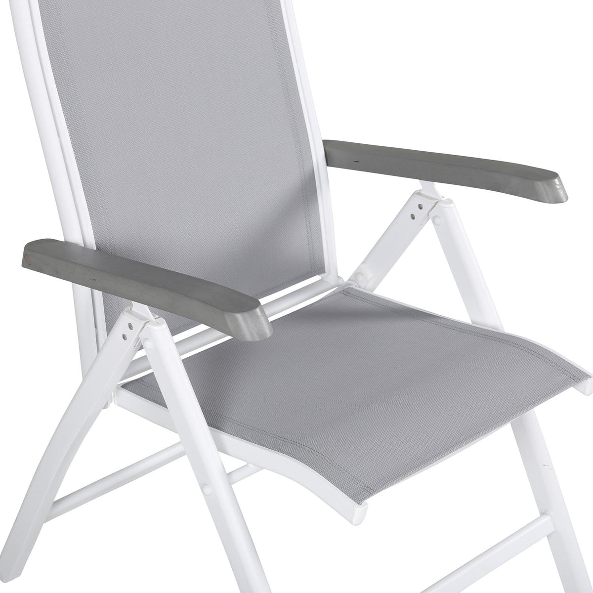 Albany Stuhl in Grau / Weiss präsentiert im Onlineshop von KAQTU Design AG. Gartenstuhl mit Armlehnen ist von Venture Home