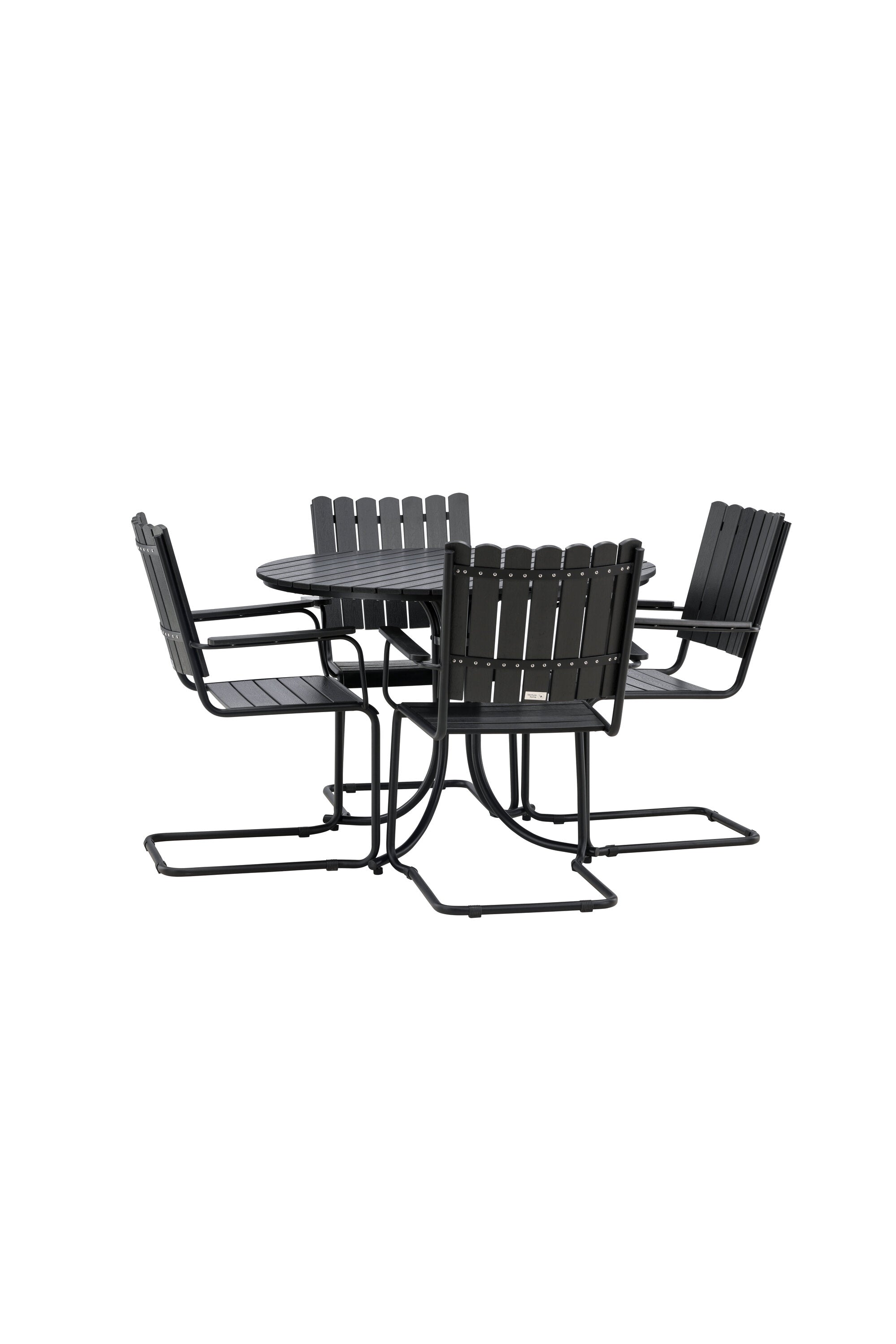 Holmsund Outdoor-Tischset ⌀100cm/4St. in Schwarz präsentiert im Onlineshop von KAQTU Design AG. Gartentischset ist von Venture Home