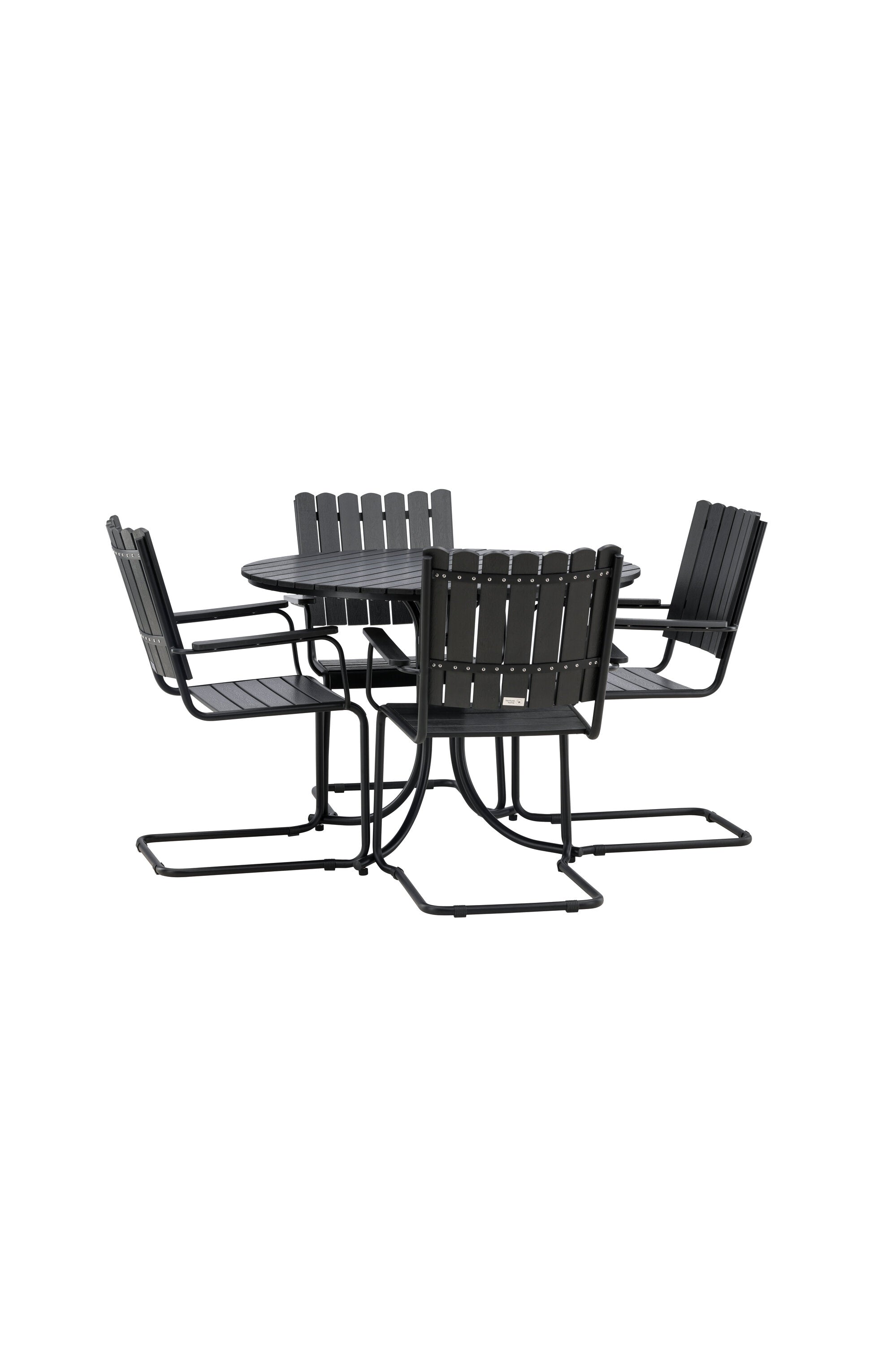 Holmsund Outdoor-Tischset ⌀100cm/4St. in Schwarz präsentiert im Onlineshop von KAQTU Design AG. Gartentischset ist von Venture Home
