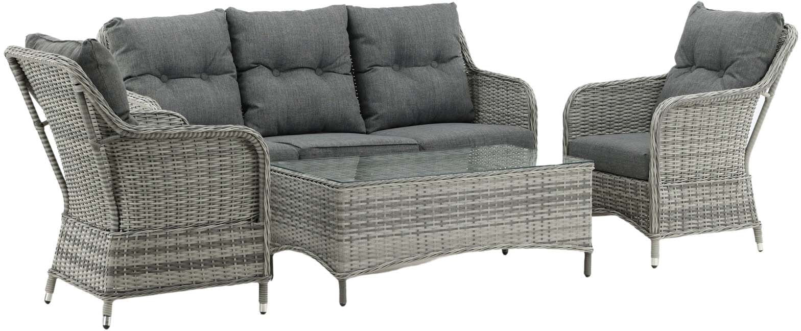 Vikelund Sofagarnitur von Venture Home: Stilvolle Loungemöbel für den Außenbereich, langlebig, komfortabel und ideal für gesellige Abende.
