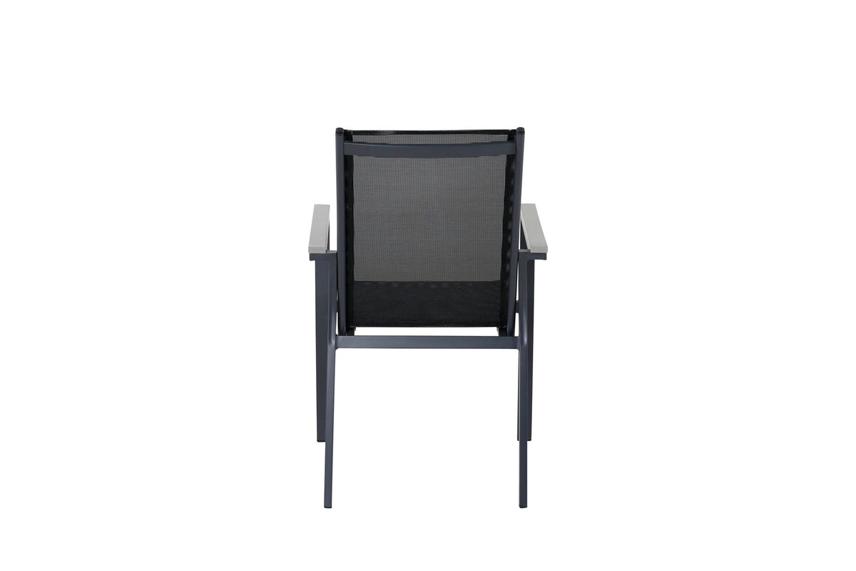 Parma Gartenstuhl in Schwarz präsentiert im Onlineshop von KAQTU Design AG. Gartenstuhl mit Armlehnen ist von Venture Home