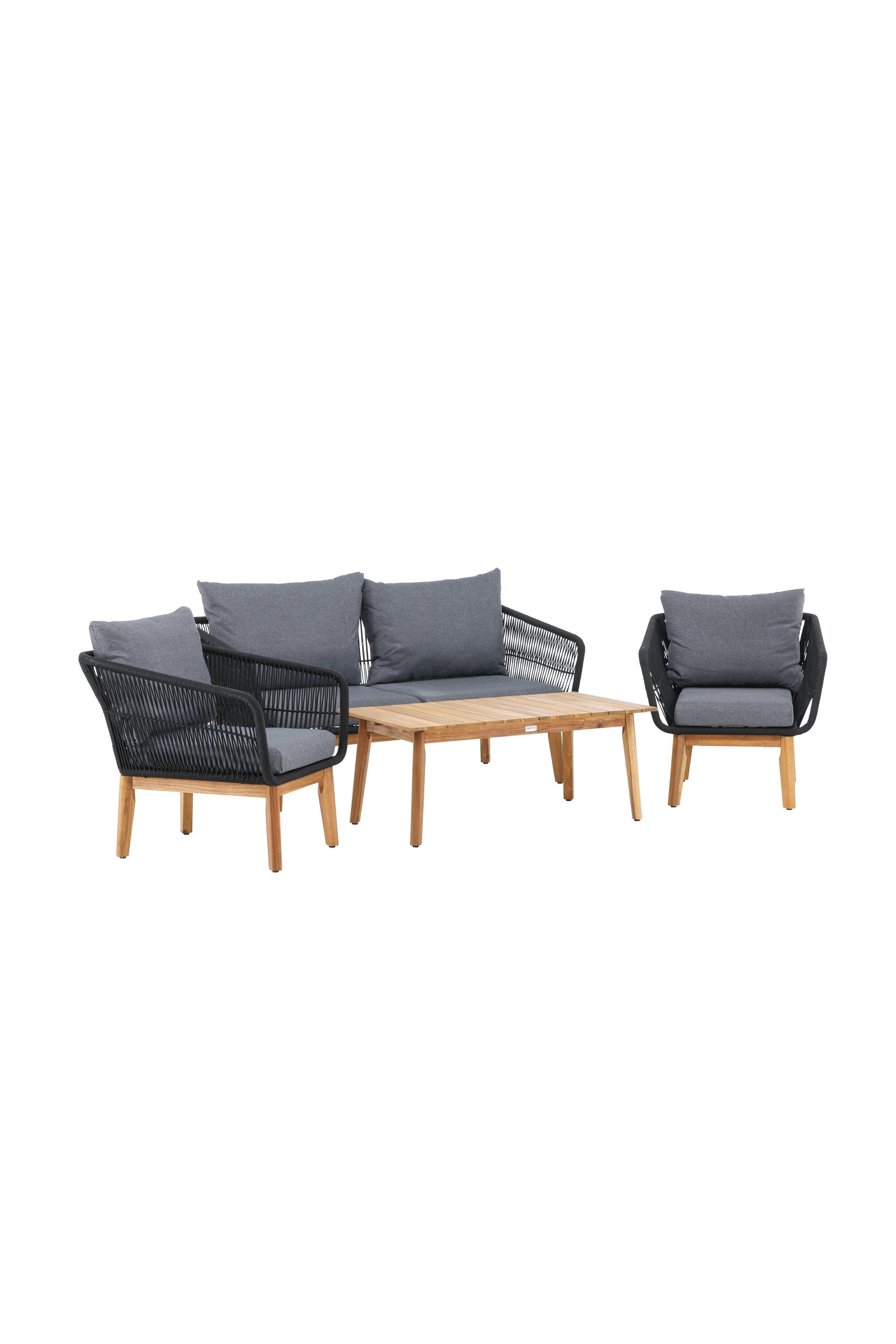 Chania Sofa Outdoorset 110cm in Schwarz präsentiert im Onlineshop von KAQTU Design AG. Loungeset ist von Venture Home