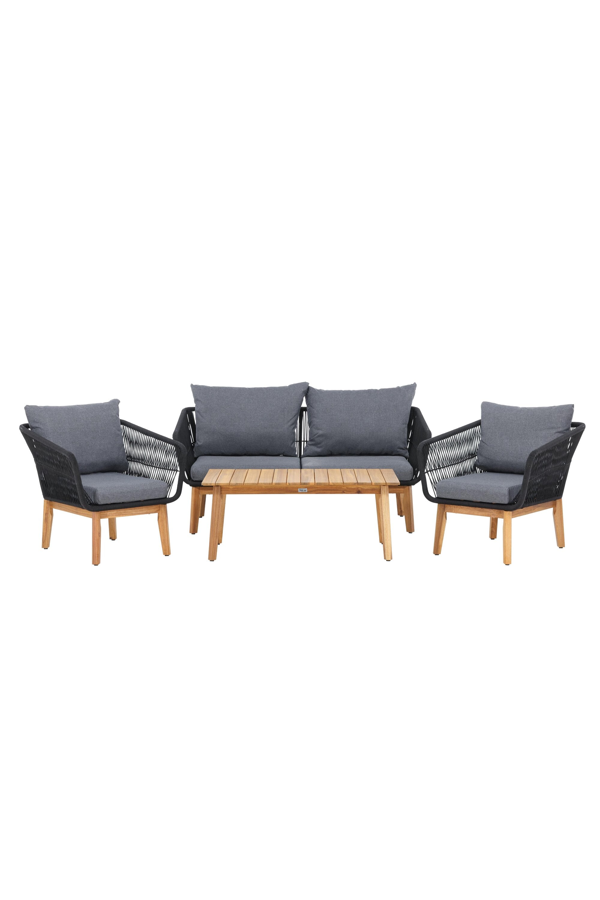 Chania Sofa Outdoorset 110cm in Schwarz präsentiert im Onlineshop von KAQTU Design AG. Loungeset ist von Venture Home