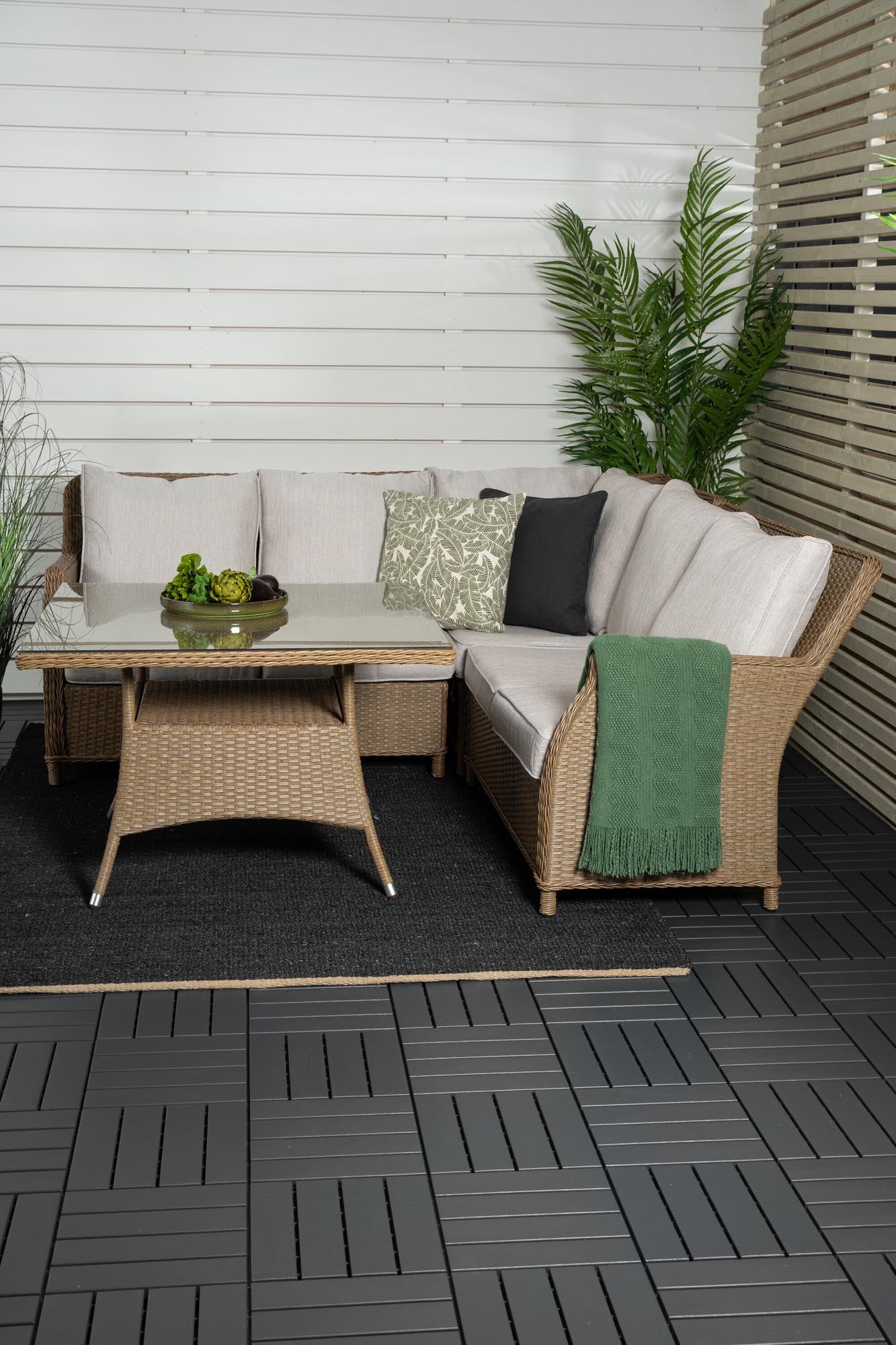 Vikelund Ecksofa Outdoorset 100cm: Elegantes und robustes Sofa für entspannte Stunden im Freien. Ideal für Ihre Terrasse oder den Garten.
