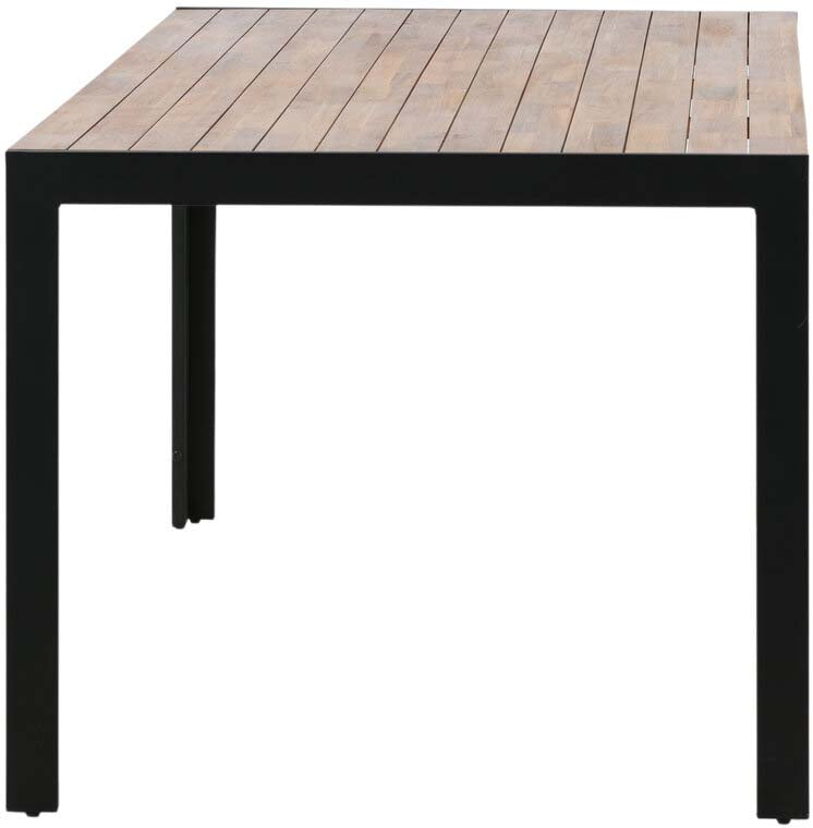 Erleben Sie den BoIS Gartentisch von Venture Home: stilvolles Design, robuste Akazie und moderne Metallbeine für unvergessliche Gartenabende.