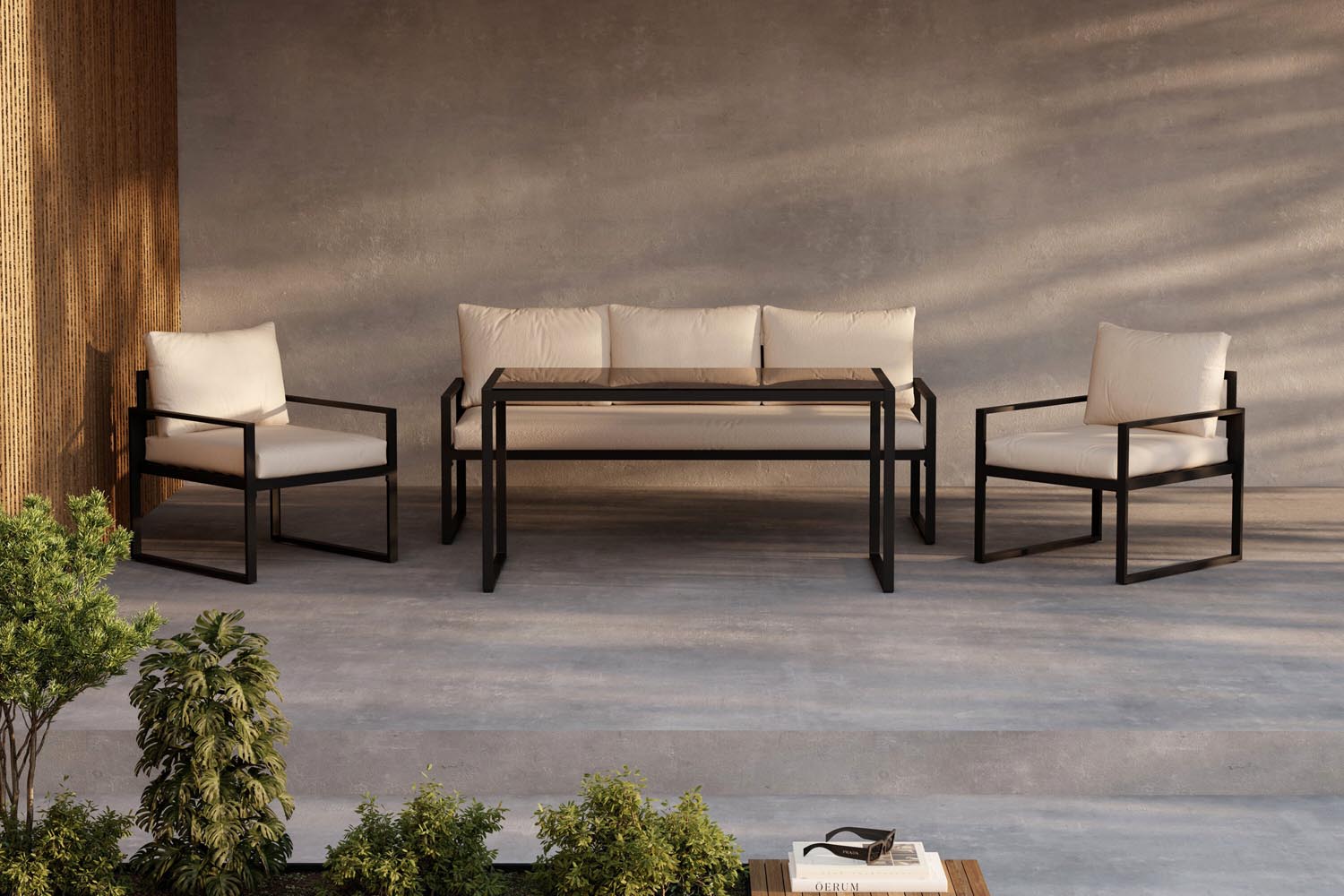 Das Catania Sofa Set von Venture Home vereint elegantes Design und höchsten Komfort, perfekt für entspannte Stunden im Freien. Genießen Sie stilvolle Momente auf Ihrer Terrasse oder im Garten.